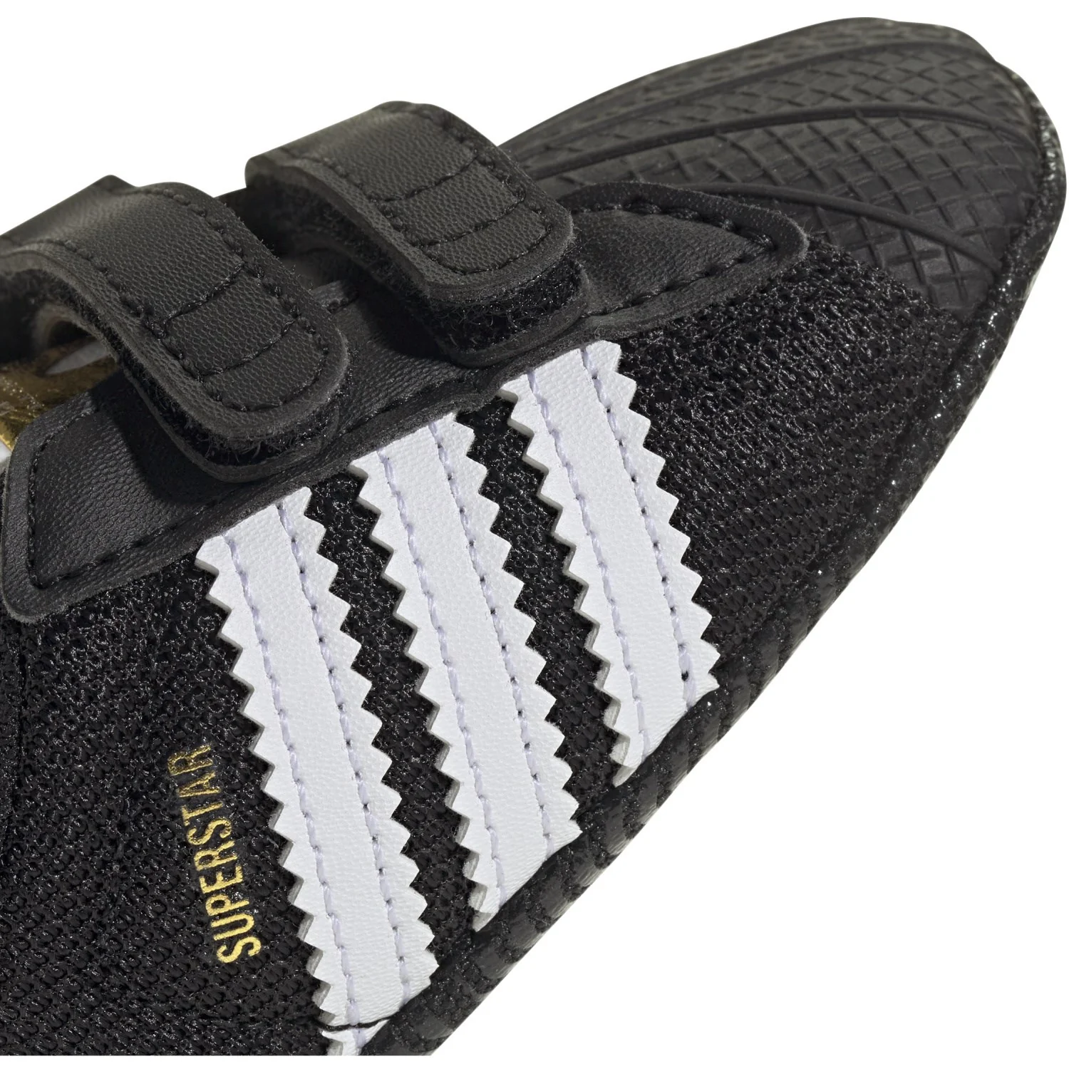 adidas Originals Core Black/Ftwr White/Gold Met. Superstar Crib Sneakers - Image 3