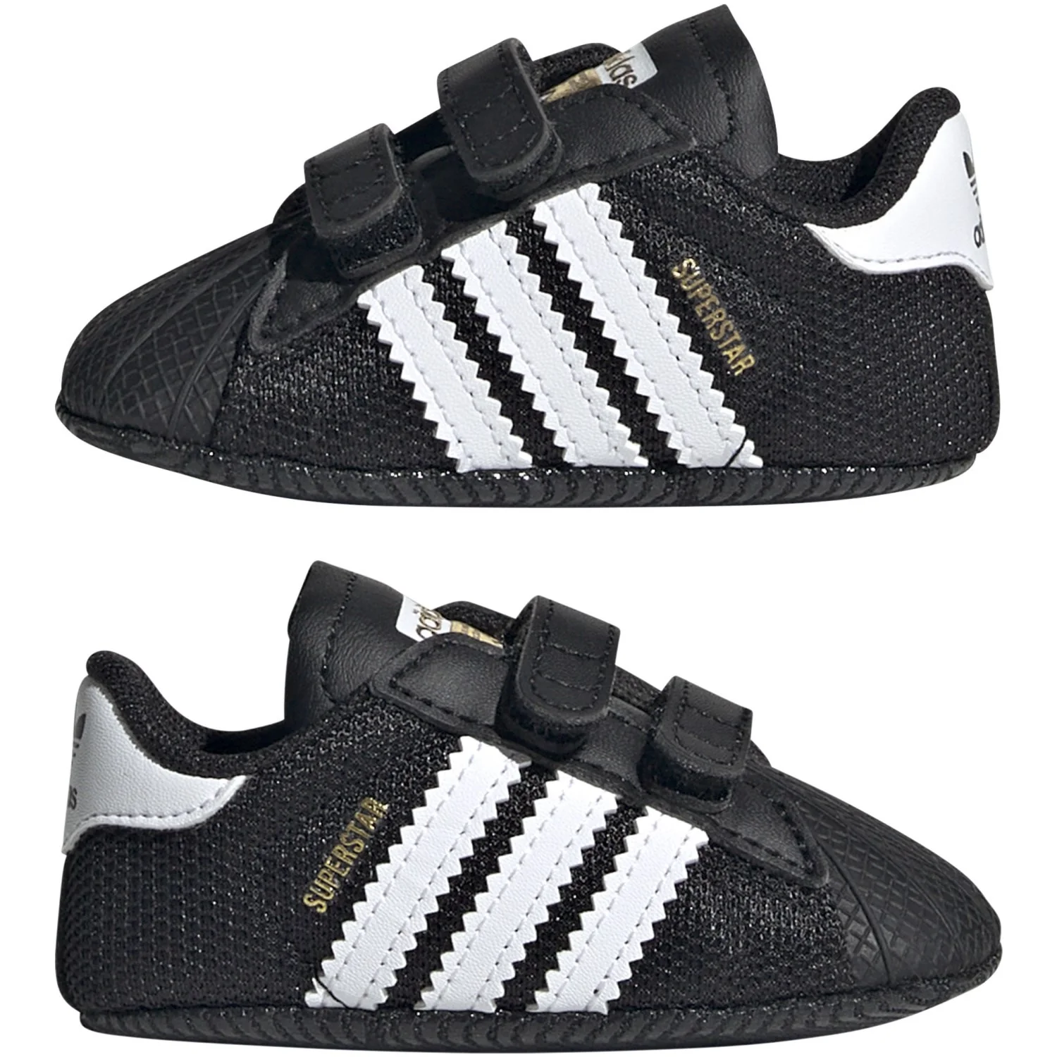 adidas Originals Core Black/Ftwr White/Gold Met. Superstar Crib Sneakers - Image 5