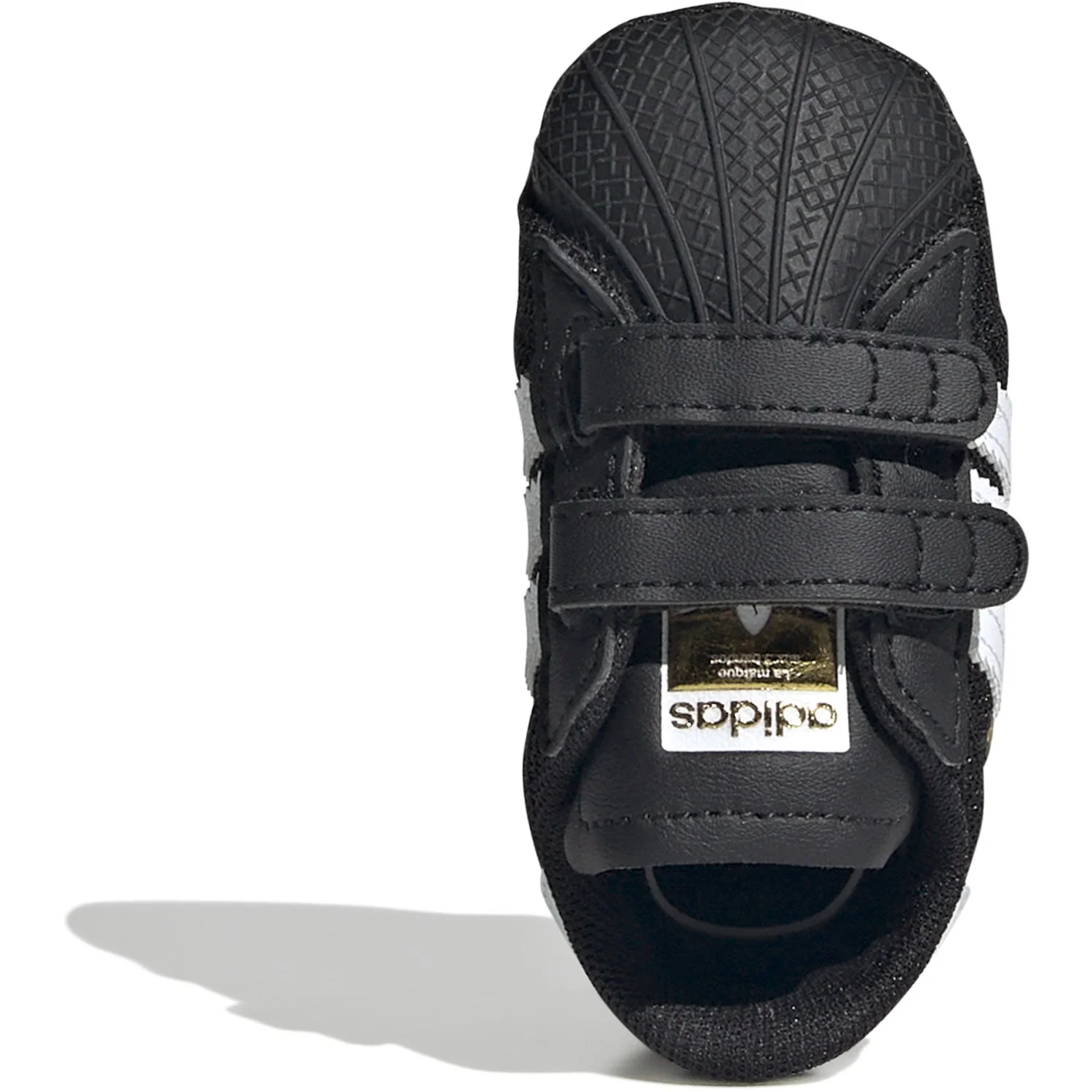 adidas Originals Core Black/Ftwr White/Gold Met. Superstar Crib Sneakers - Image 7