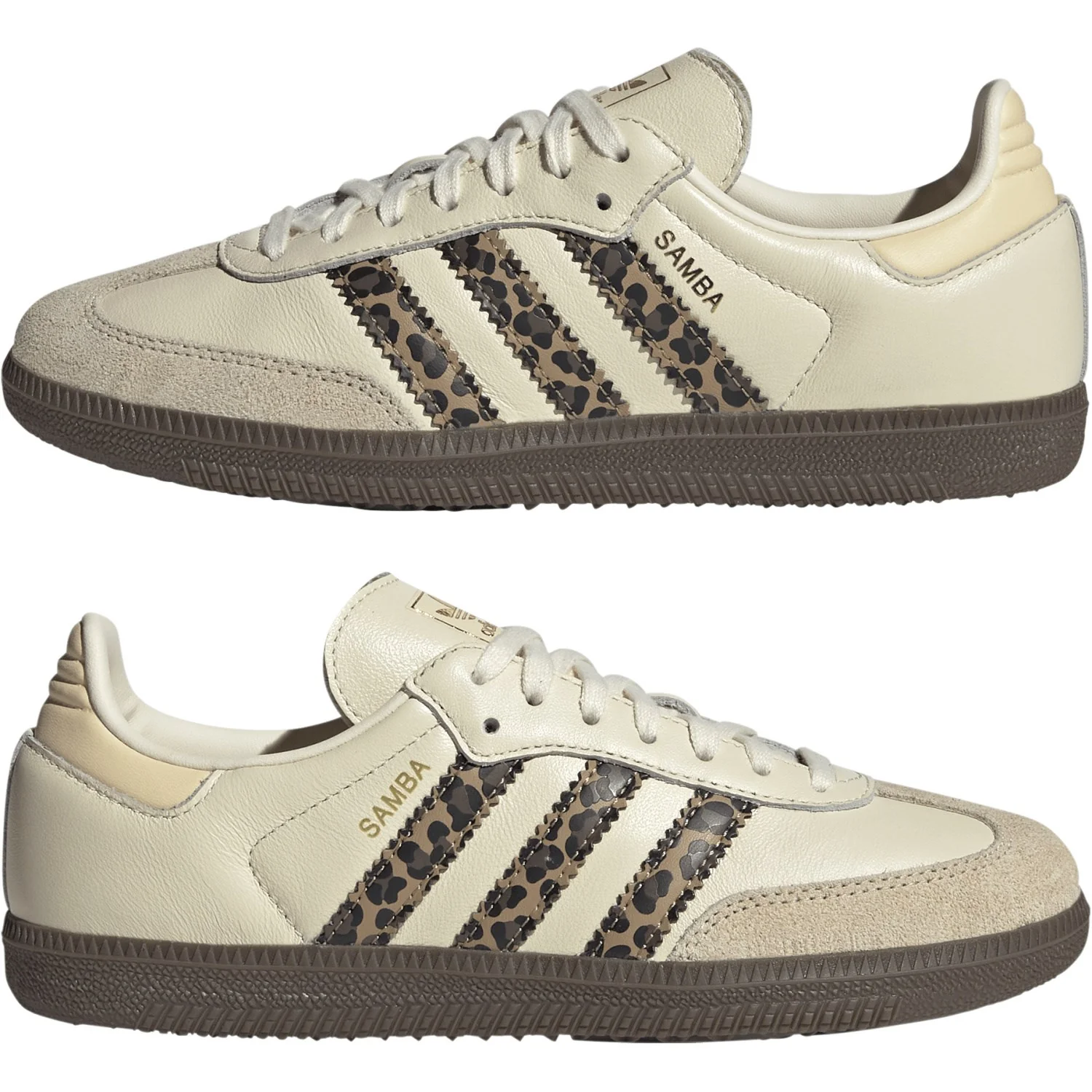 adidas Originals Cream White/Core Black/Sand Strata Samba Og J Sneakers - Image 5