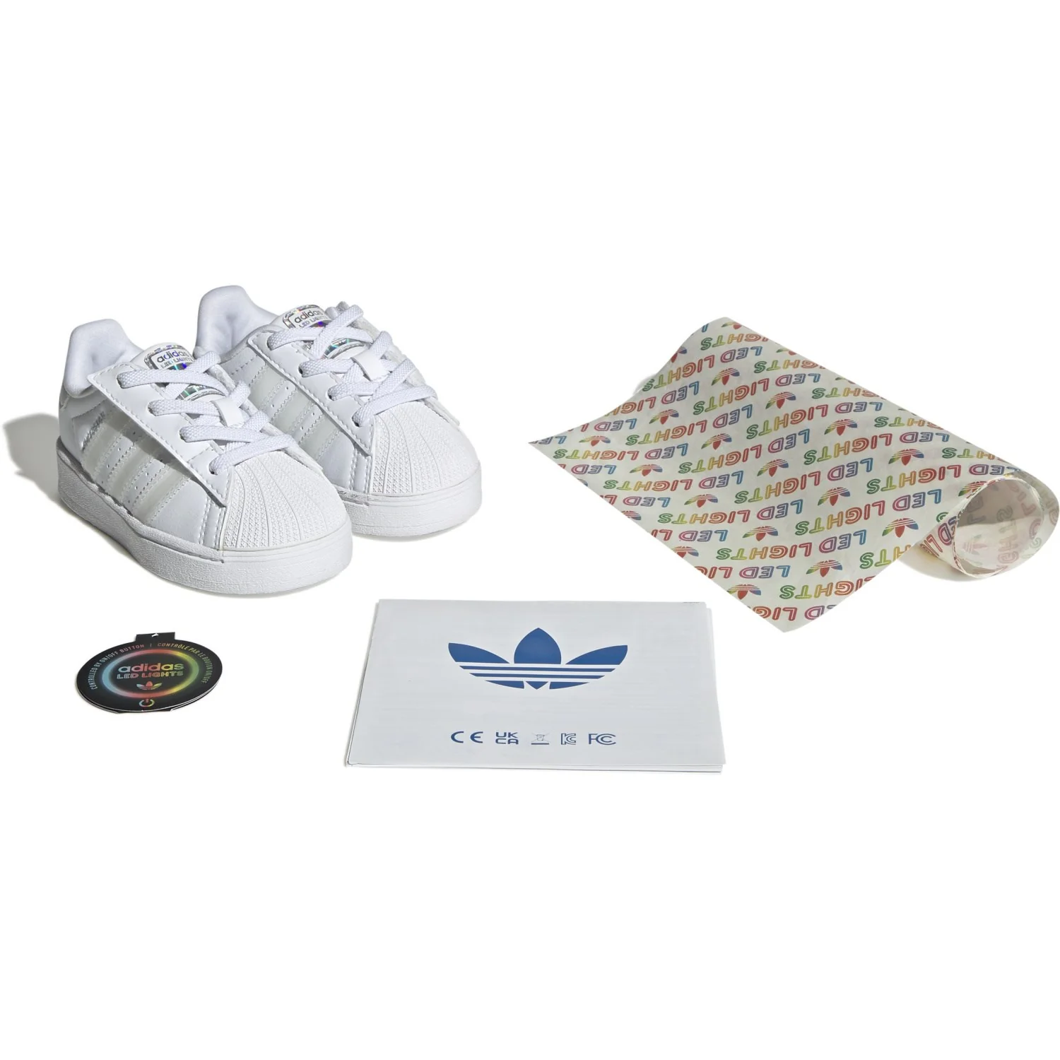 adidas Originals Ftwr White/Ftwr White/Ftwr White Superstar Led Lights Cf El I Sneakers - Image 7