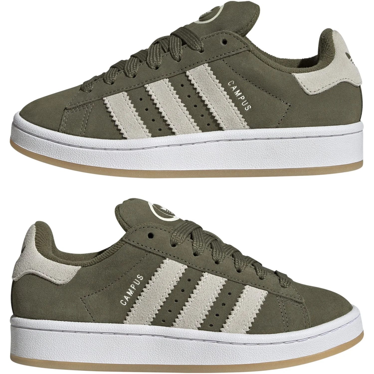 adidas Originals Medium Dark Khaki/Off White/Ftwr White Campus 00S J Sneakers - Image 5