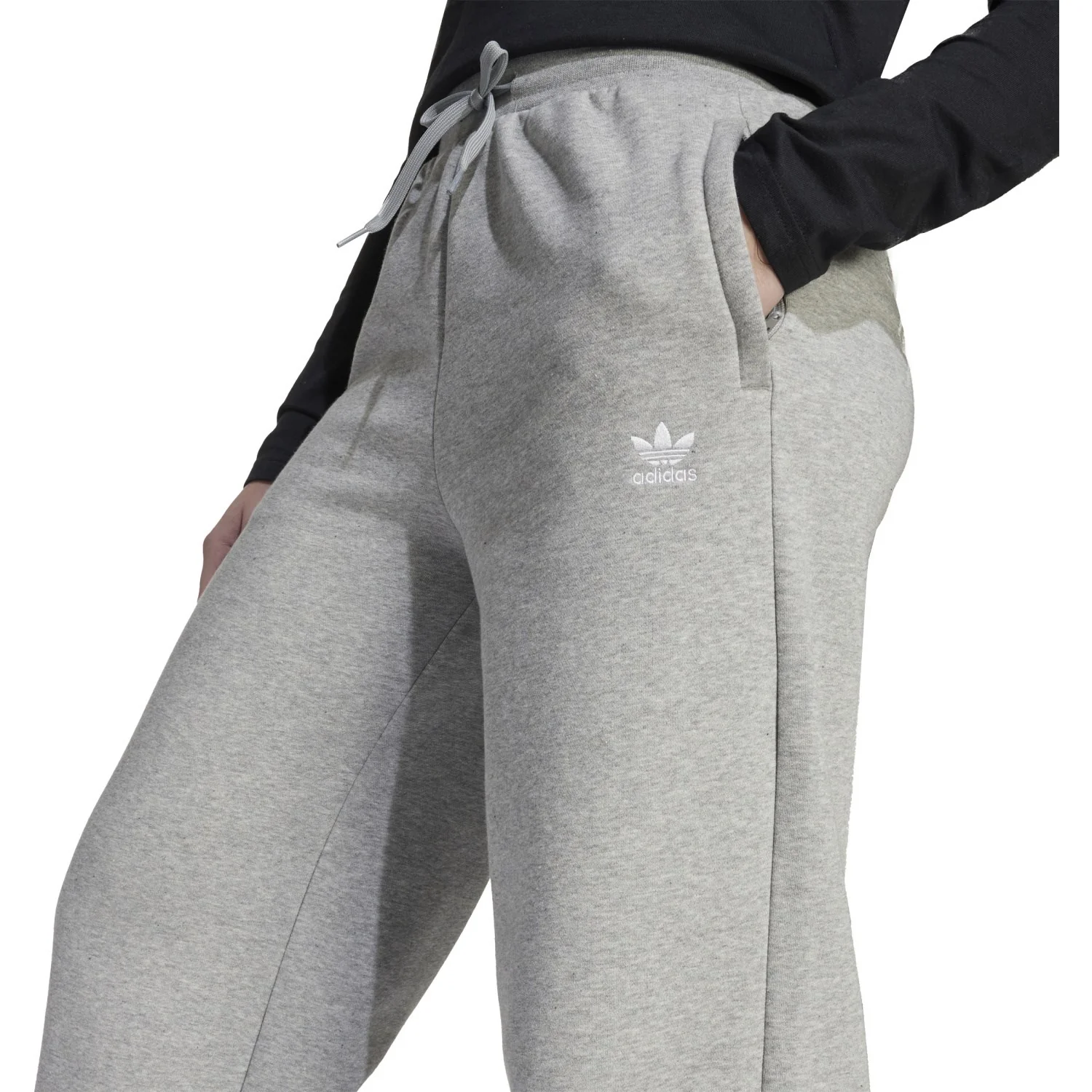 adidas Originals Medium Grey Heather/White Wide Leg Bukser - Image 2