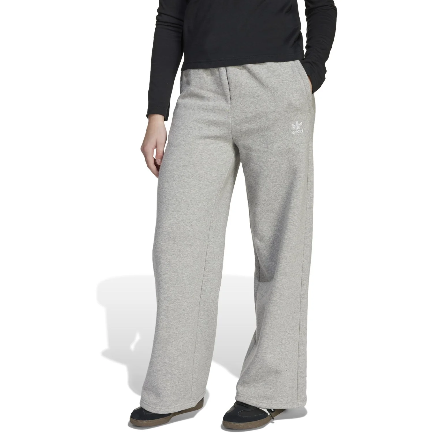 adidas Originals Medium Grey Heather/White Wide Leg Bukser - Image 6