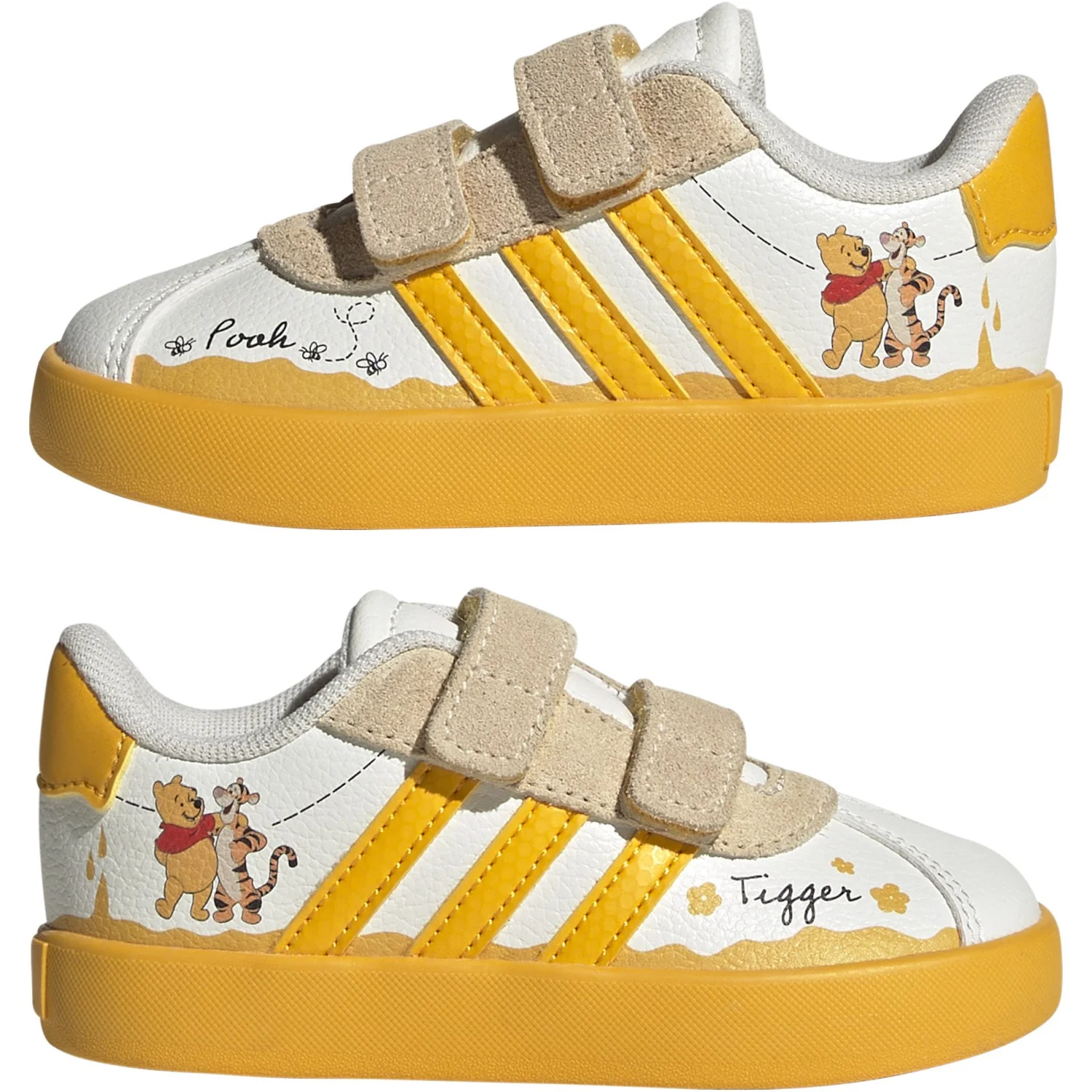 adidas Originals Off White Crew Yellow Core Black Vl Court Winnie Cf I Sneakers - Image 6