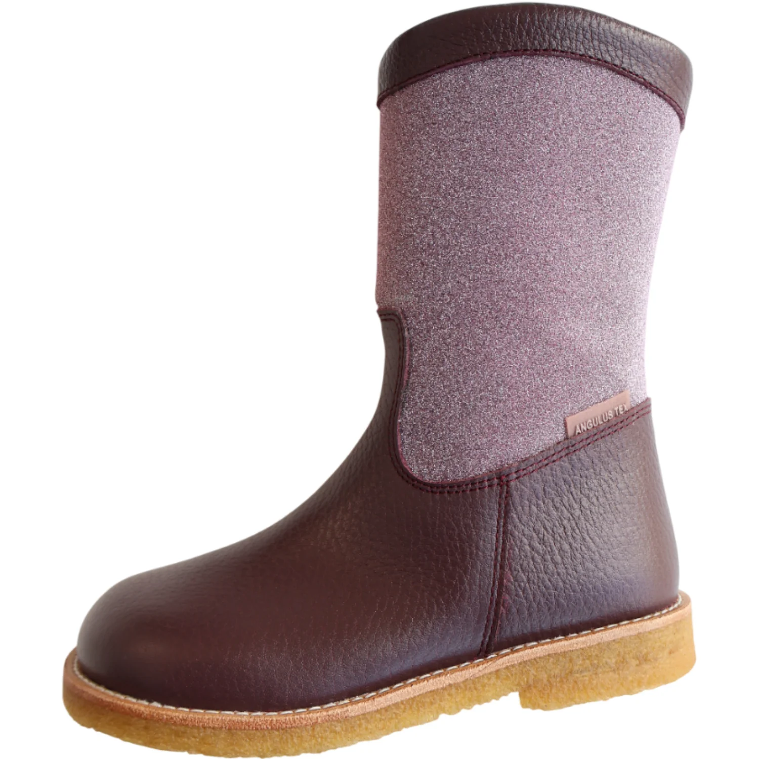 Angulus Aubergine/Aubergine Glitter TEX Støvle Med Glitter Og Lynlås - Image 2