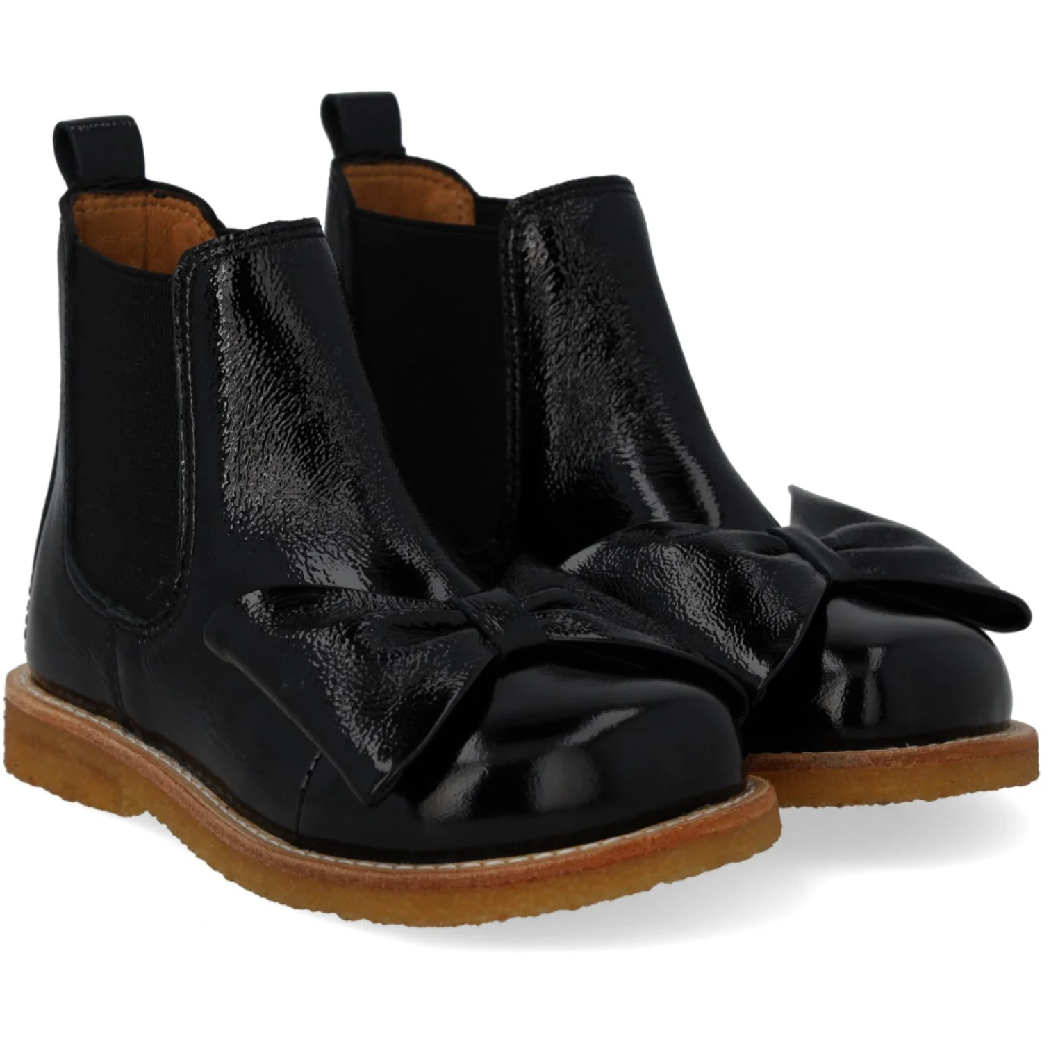 Angulus Black/Black Chelsea Støvle Med Sløjfe