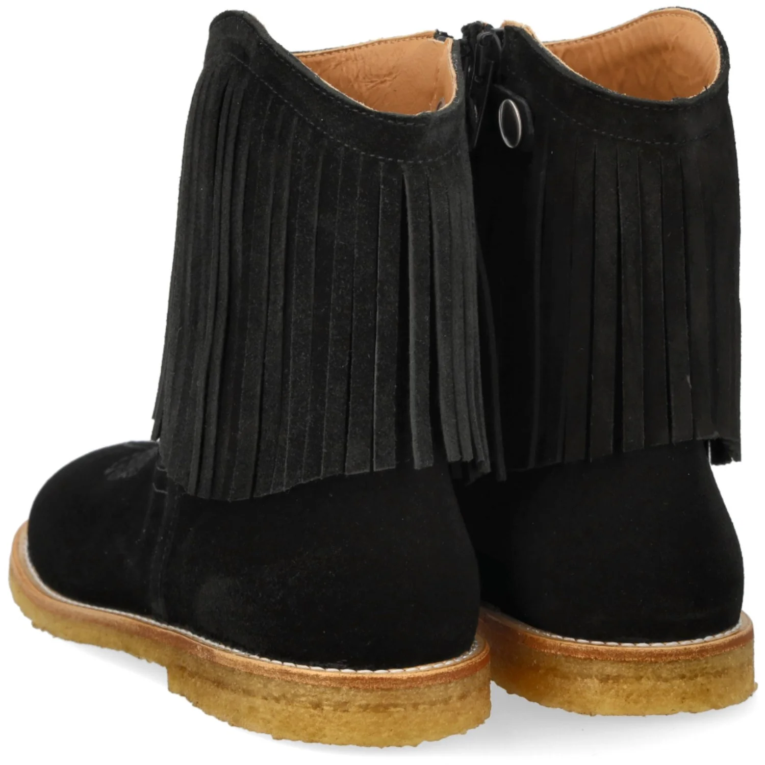 Angulus Black Cowboystøvle Med Frynser Og Broderi - Image 6