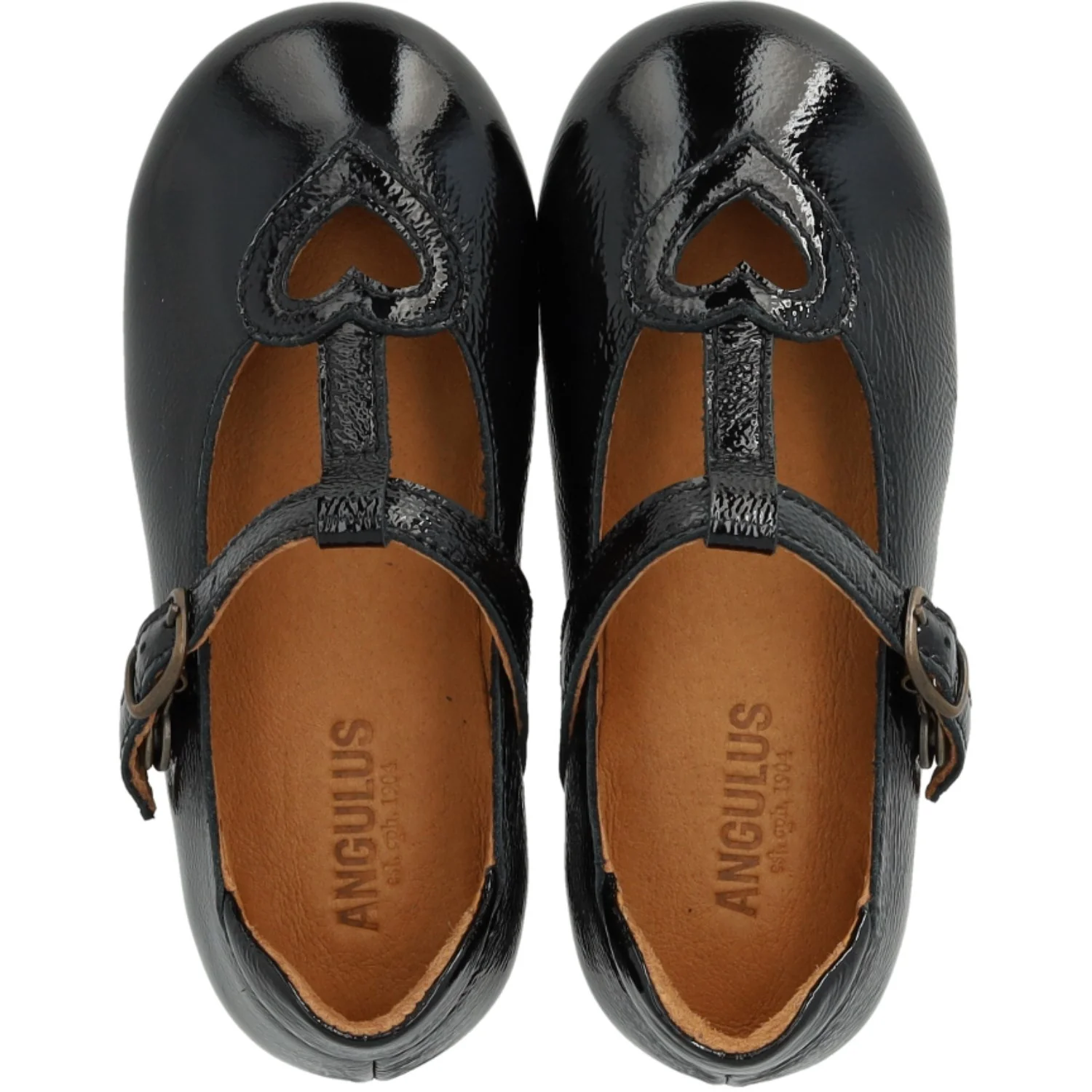 Angulus Black T-Bar Ballerina Med Cut-Out Hjerte - Image 2