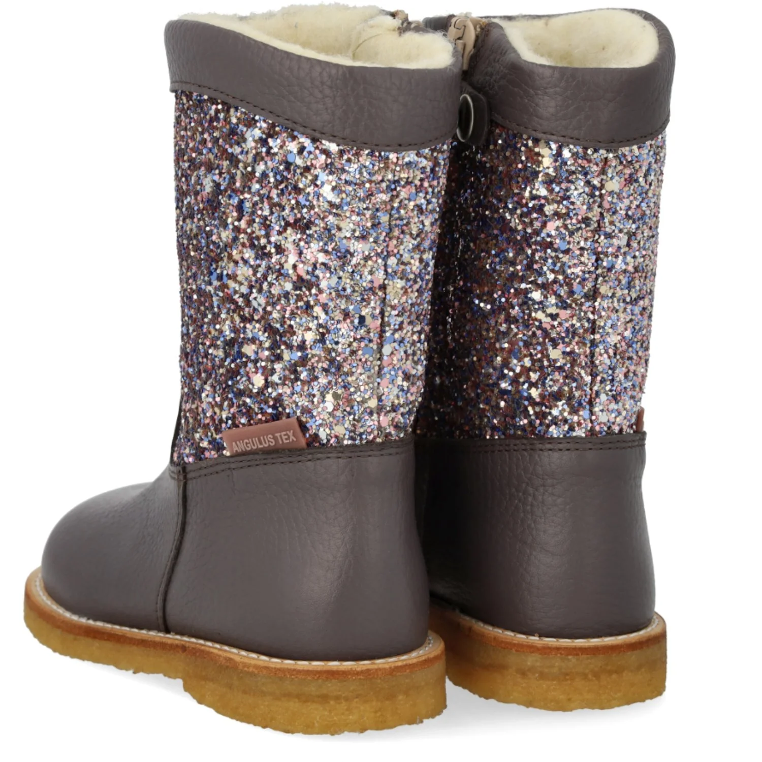Angulus Lavender/Pastel Multi Glitter TEX Støvle Med Glitter Og Lynlås - Image 6