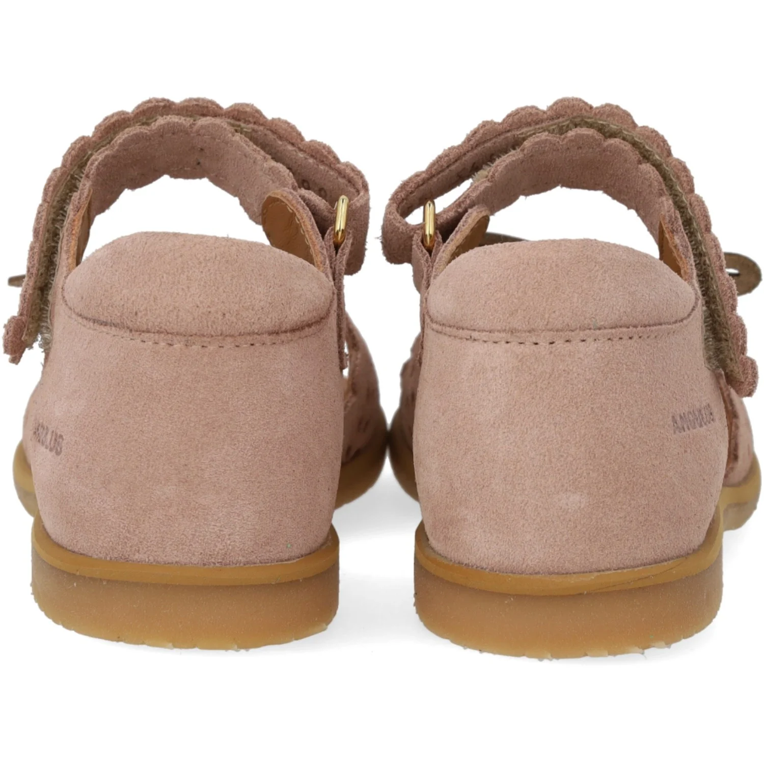 Angulus Rosebud/Rose Gold Sandal Med Åben Tå Og Dobbelt Velcro - Image 3