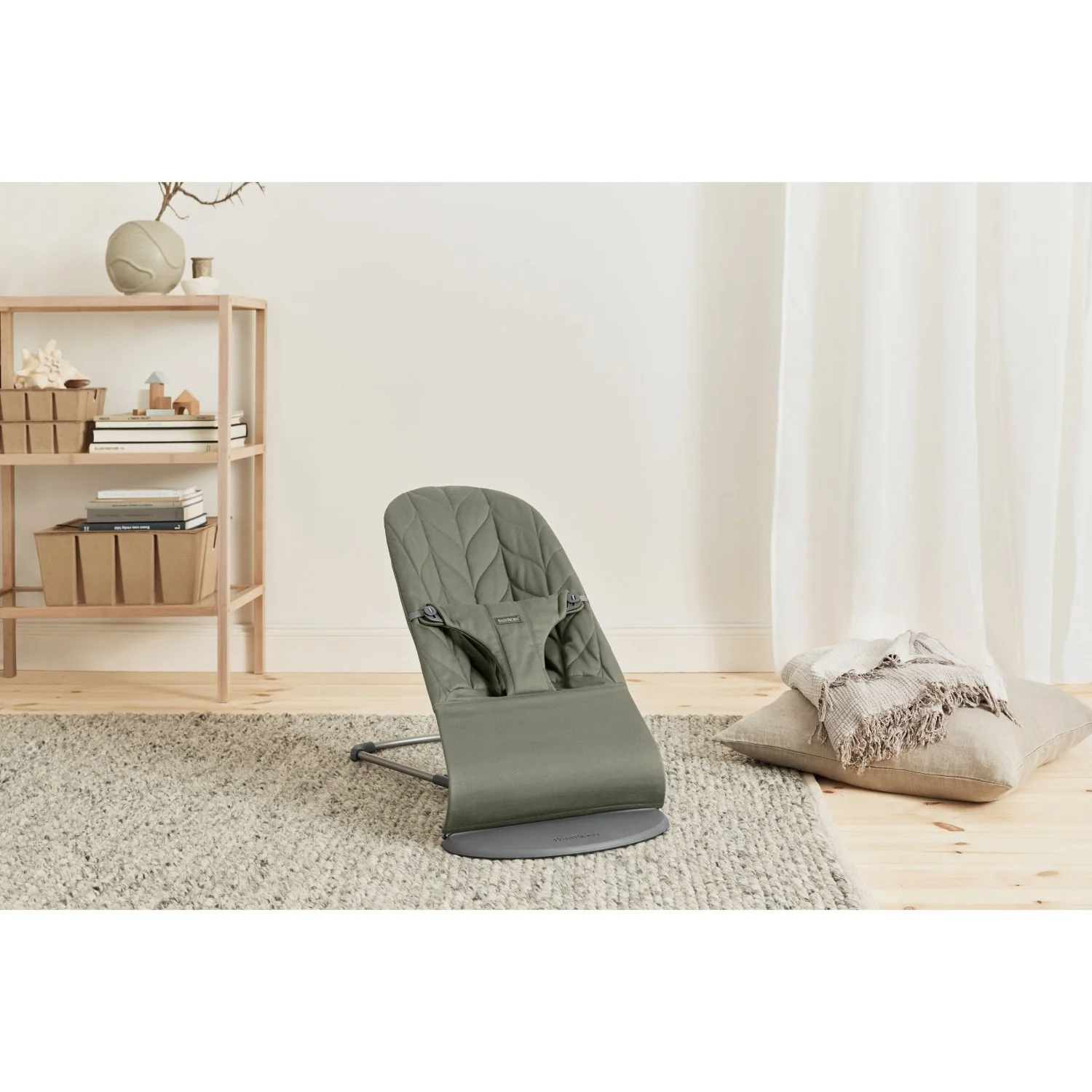 BabyBjörn Dark Green Skråstol Bliss - Vævet, Blomsterbladsquilt - Image 22