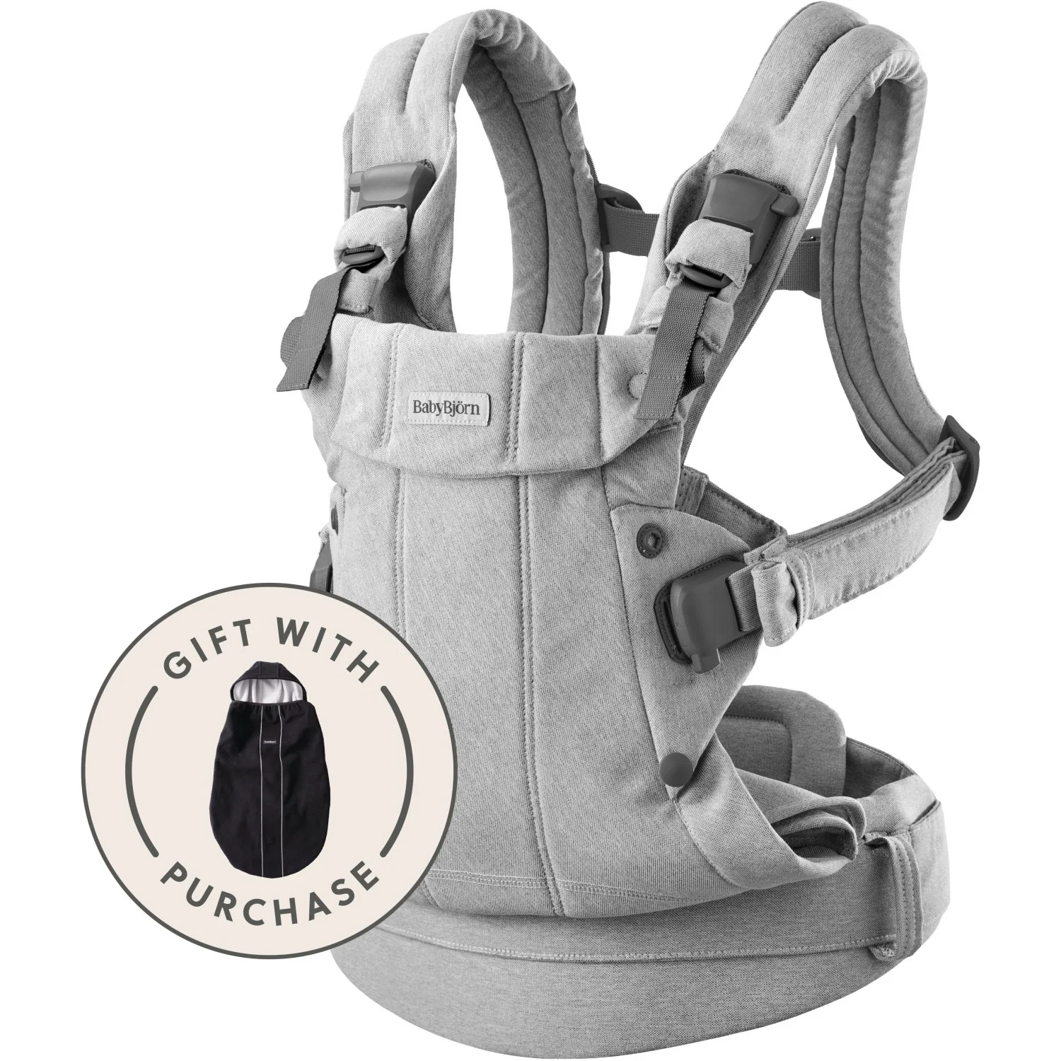 BabyBjörn Light Grey Bæresele Harmony Mélange - Image 7