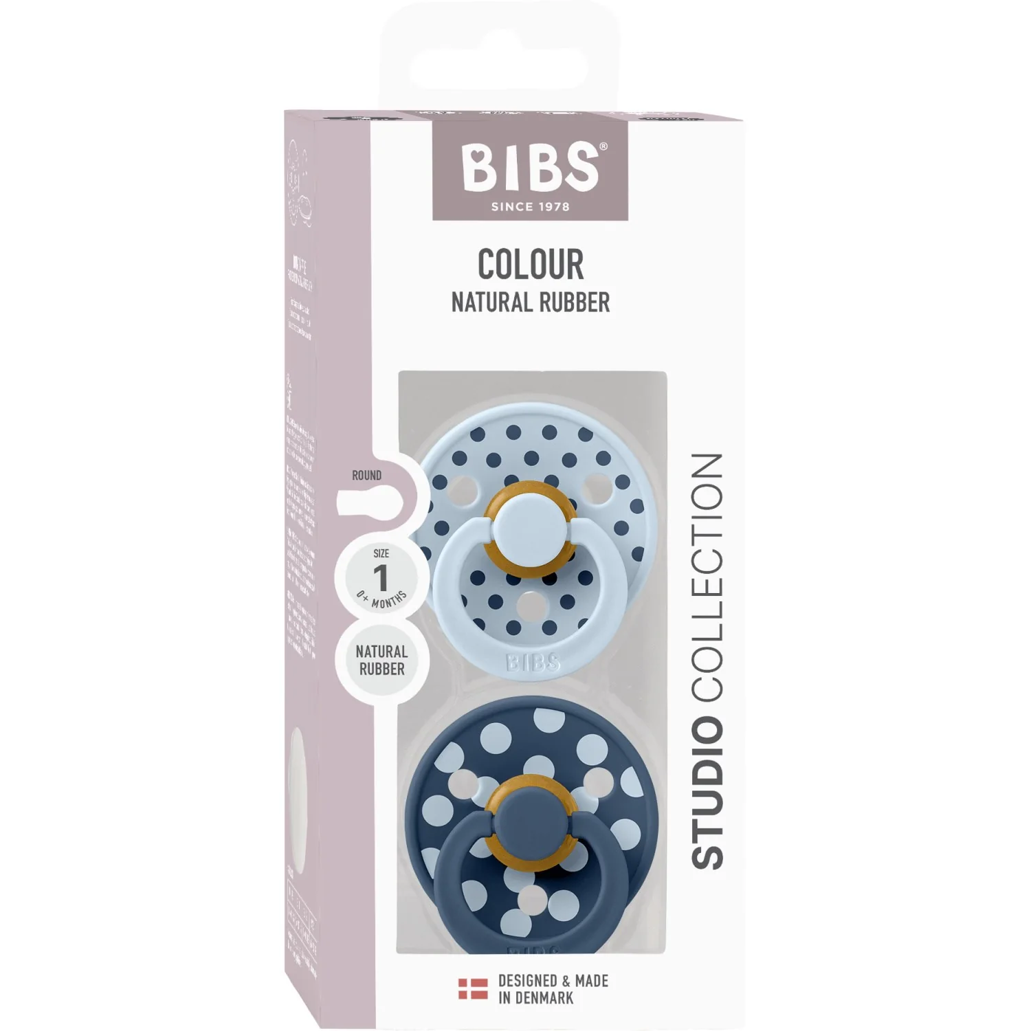 Bibs Baby Blue/Steel Blue Sut Studio Colour 2-Pak Polka Latex - Image 4