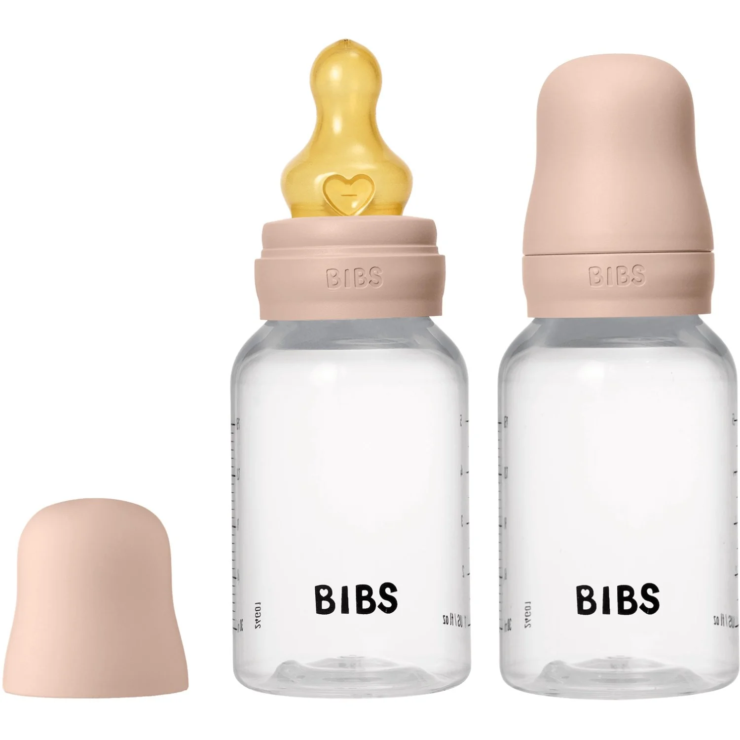 Bibs Blush Baby Flaske Round Latex 2-Pak 150 Ml Slow Flow - Image 2