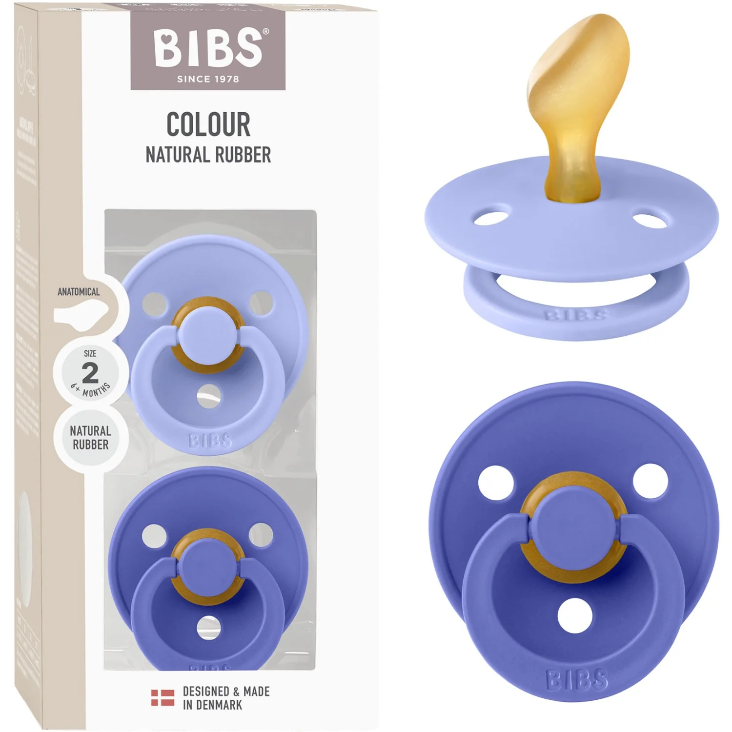 Bibs Hush/Grape Sut Colour 2-Pak Anatomical Latex - Image 5