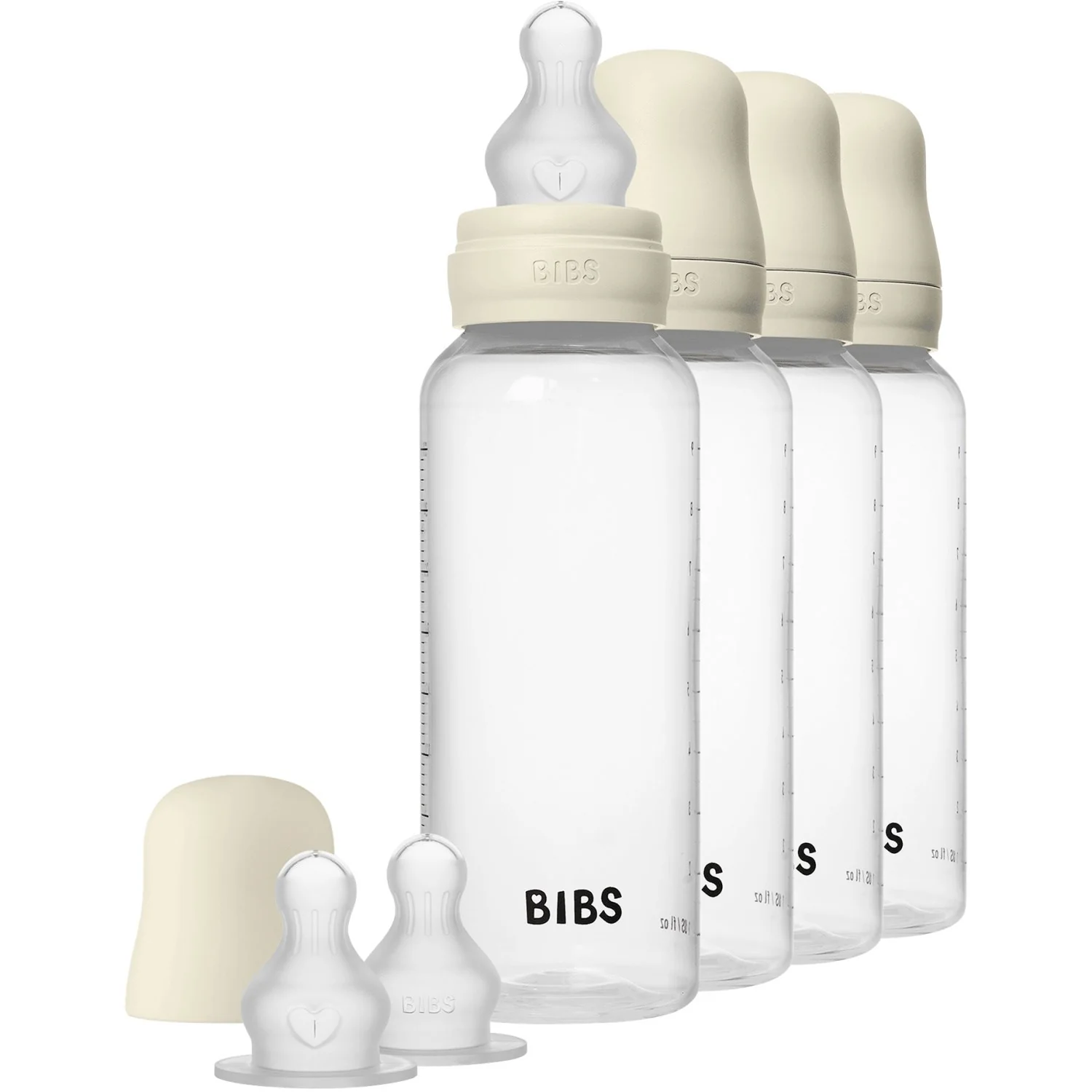 Bibs Ivory Baby Flaske Round Silikone 4-Pak - Image 2