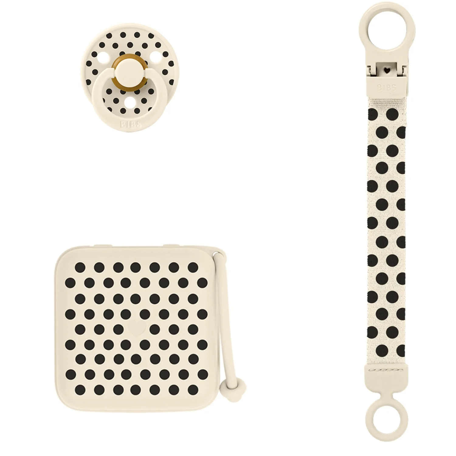 Bibs Ivory Black Gavesæt Polka Soothe & Go Latex - Image 2