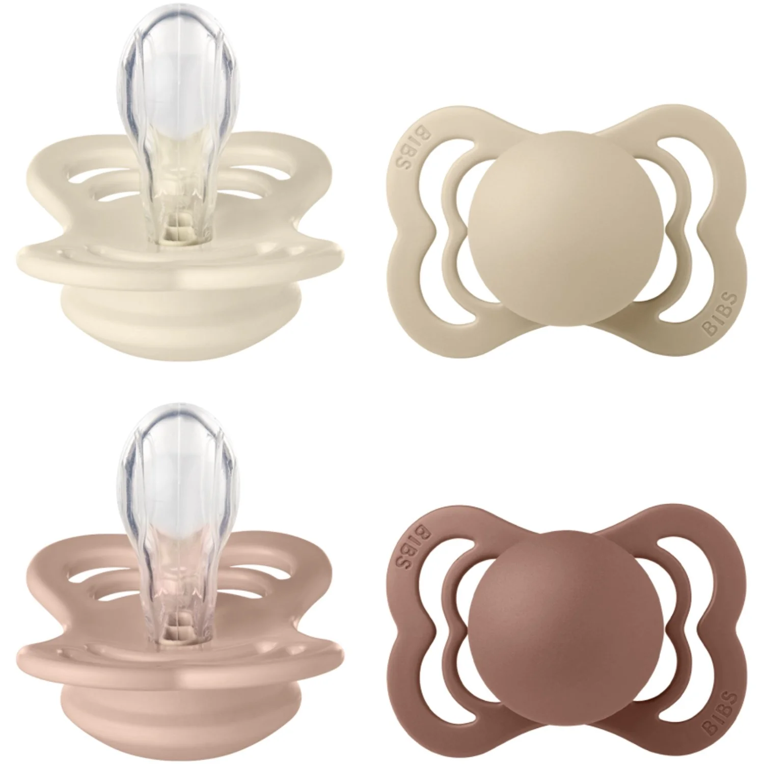 Bibs Ivory/Vanilla/Blush/Woodchuck Sut Supreme 4-Pak Silikone - Image 2