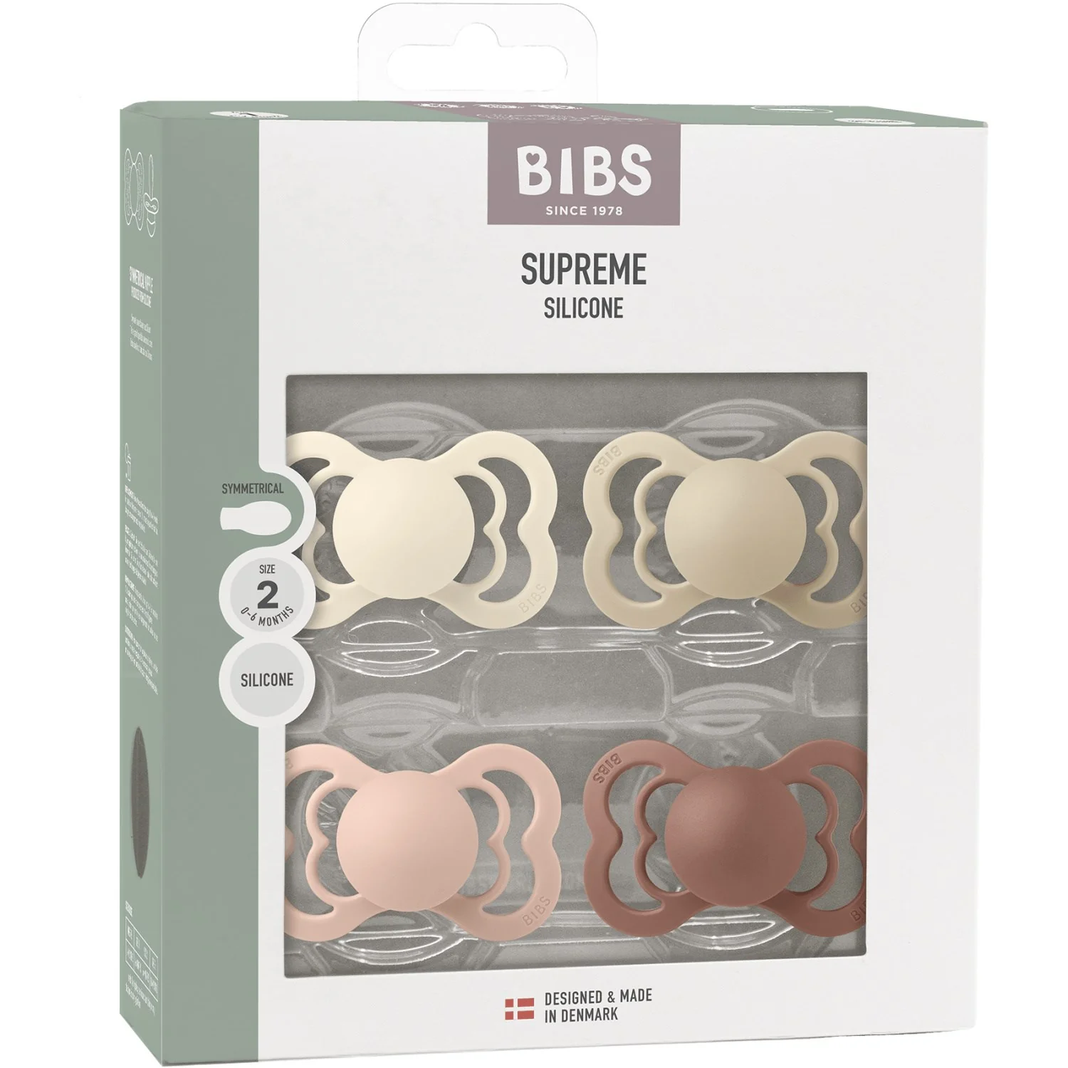 Bibs Ivory/Vanilla/Blush/Woodchuck Sut Supreme 4-Pak Silikone - Image 3