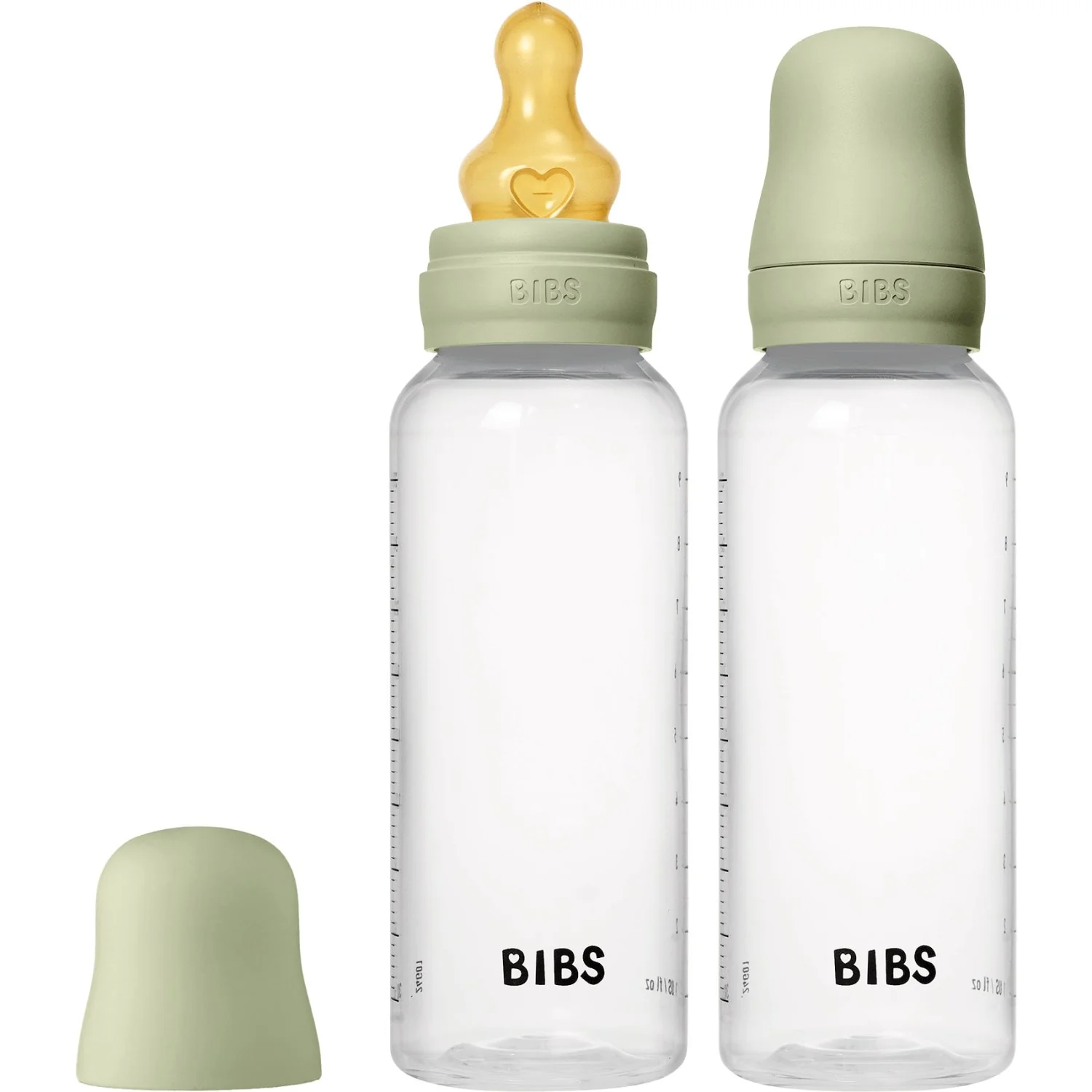 Bibs Sage Baby Flaske Round Latex 2-Pak 270 Ml Medium Flow - Image 2