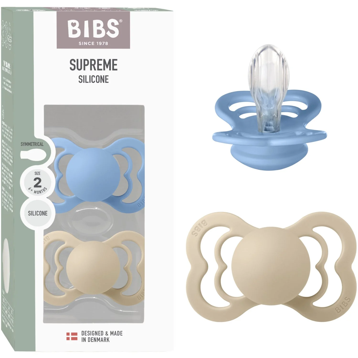 Bibs Vanilla/Sky Blue Sut Supreme 2-Pak Silikone - Image 5