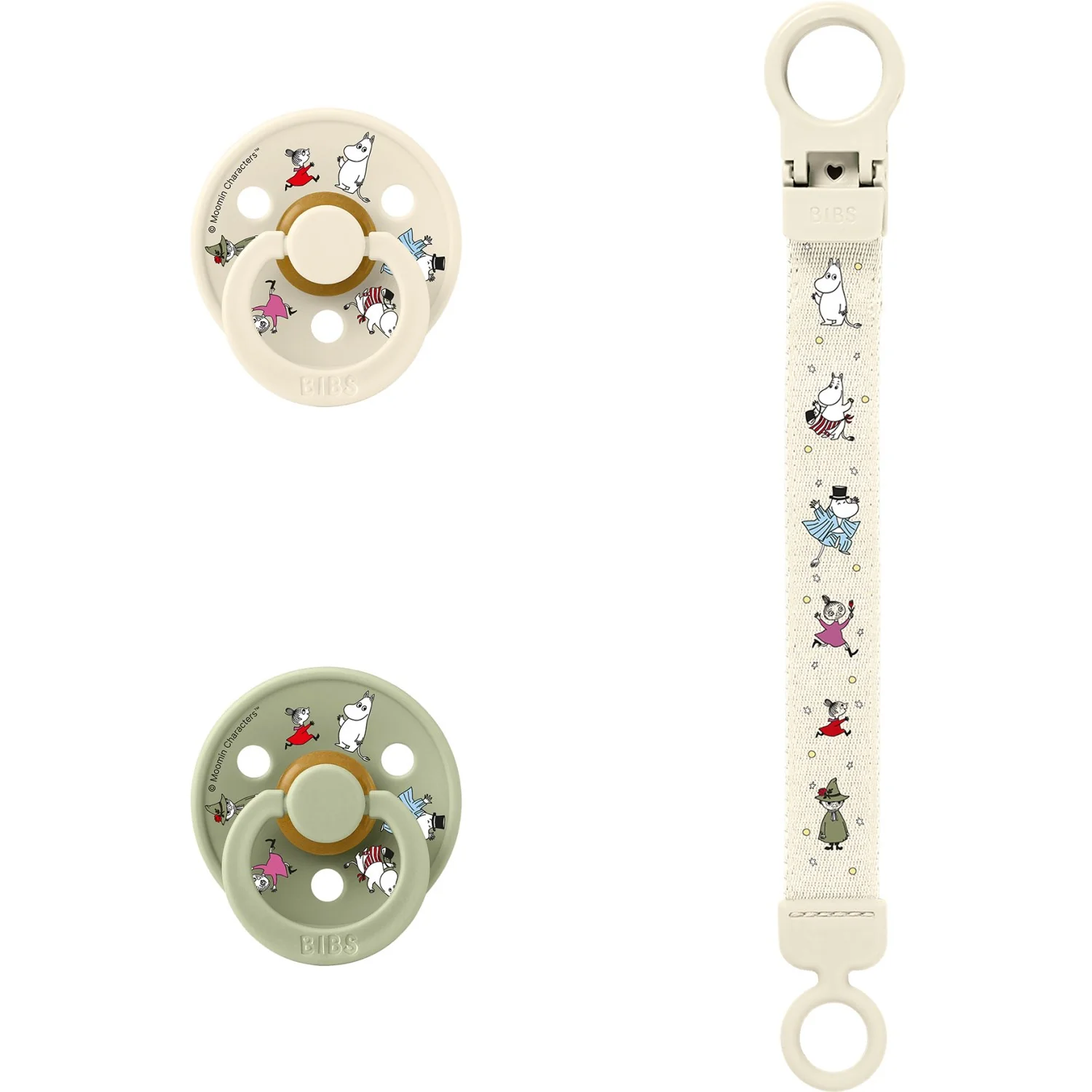 Bibs X Moomin Ivory/sage Colour Sut & Loop Clip Gavesæt Latex - Image 16