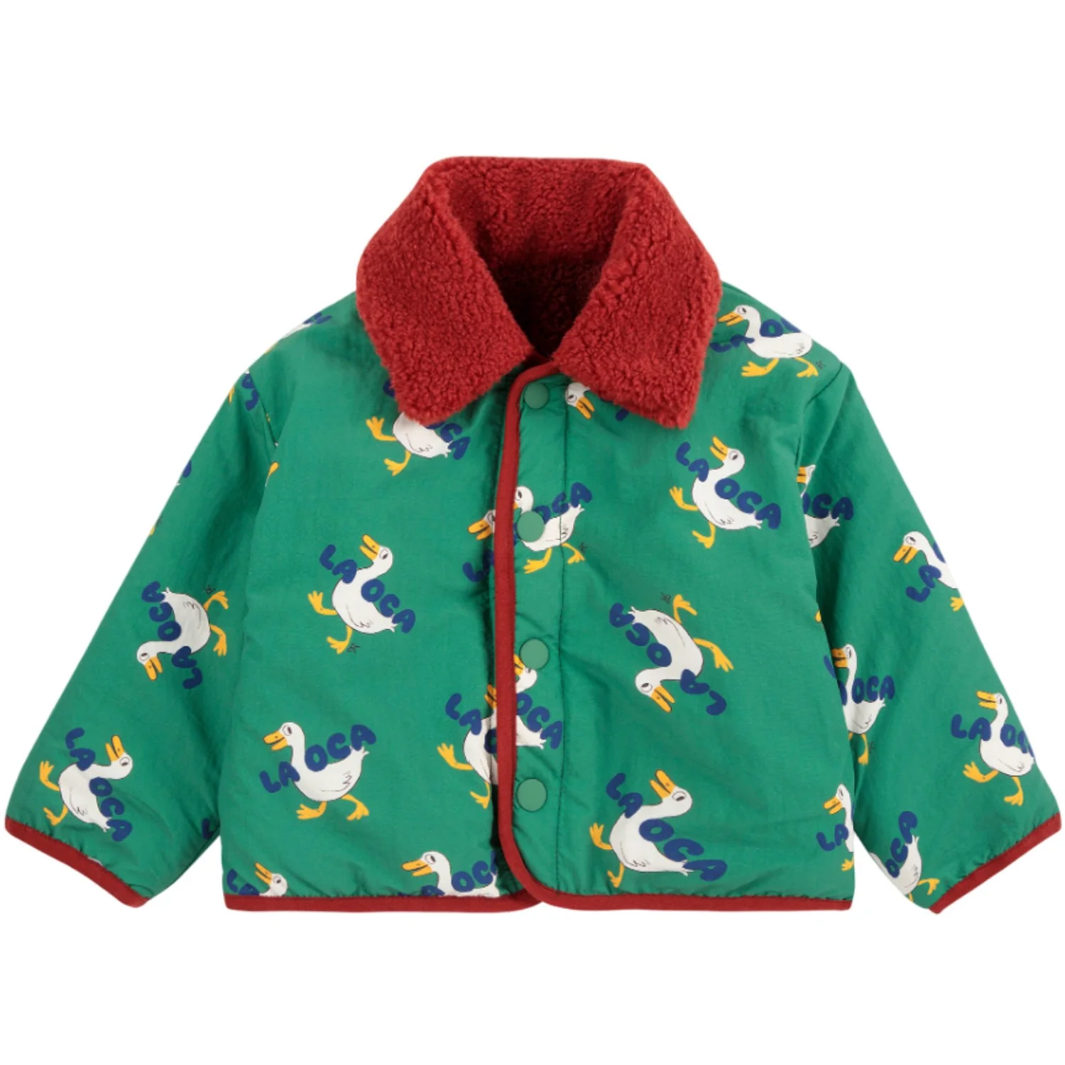 Bobo Choses Green La Oca All Over Vendbar Sheepskin Jakke