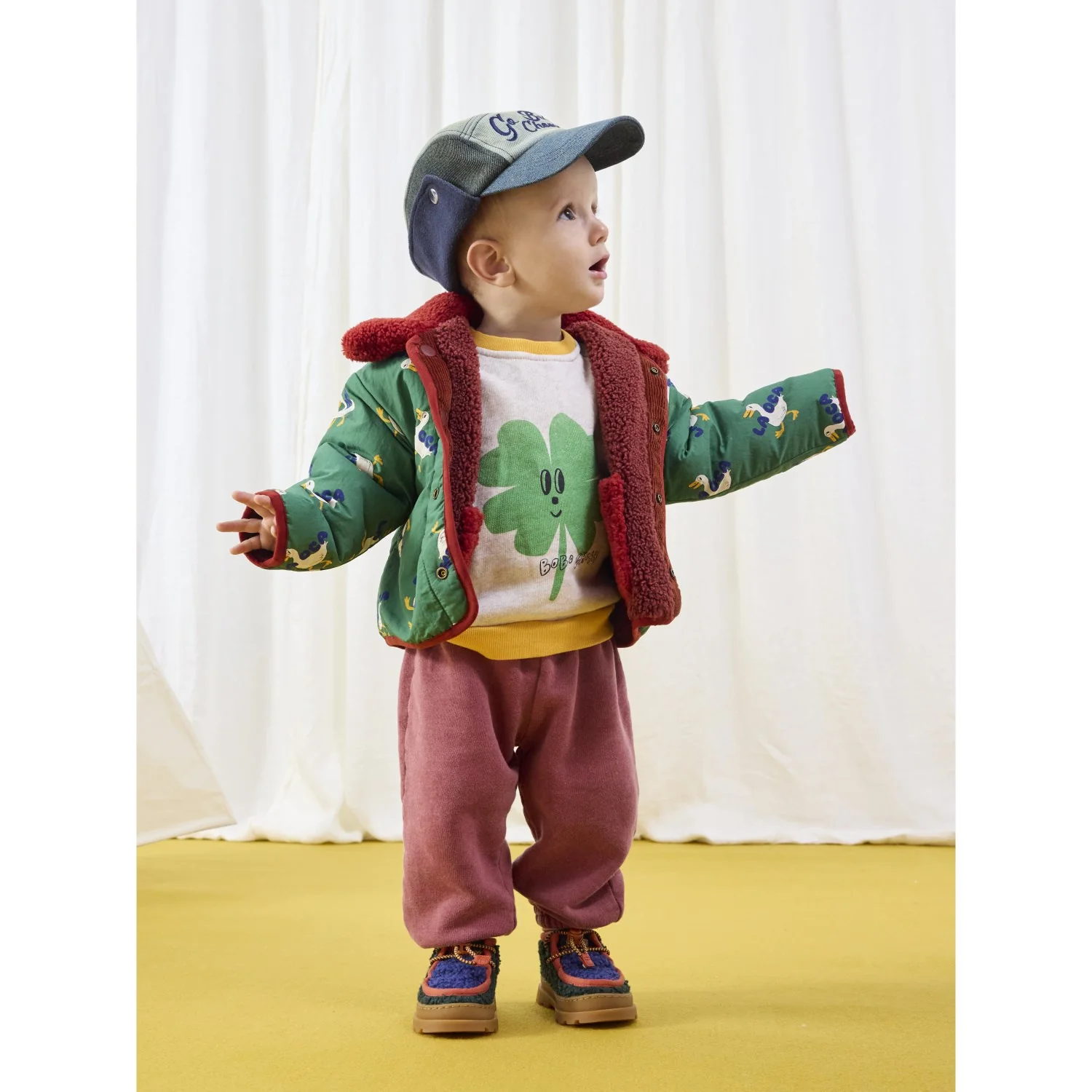 Bobo Choses Green La Oca All Over Vendbar Sheepskin Jakke - Image 3