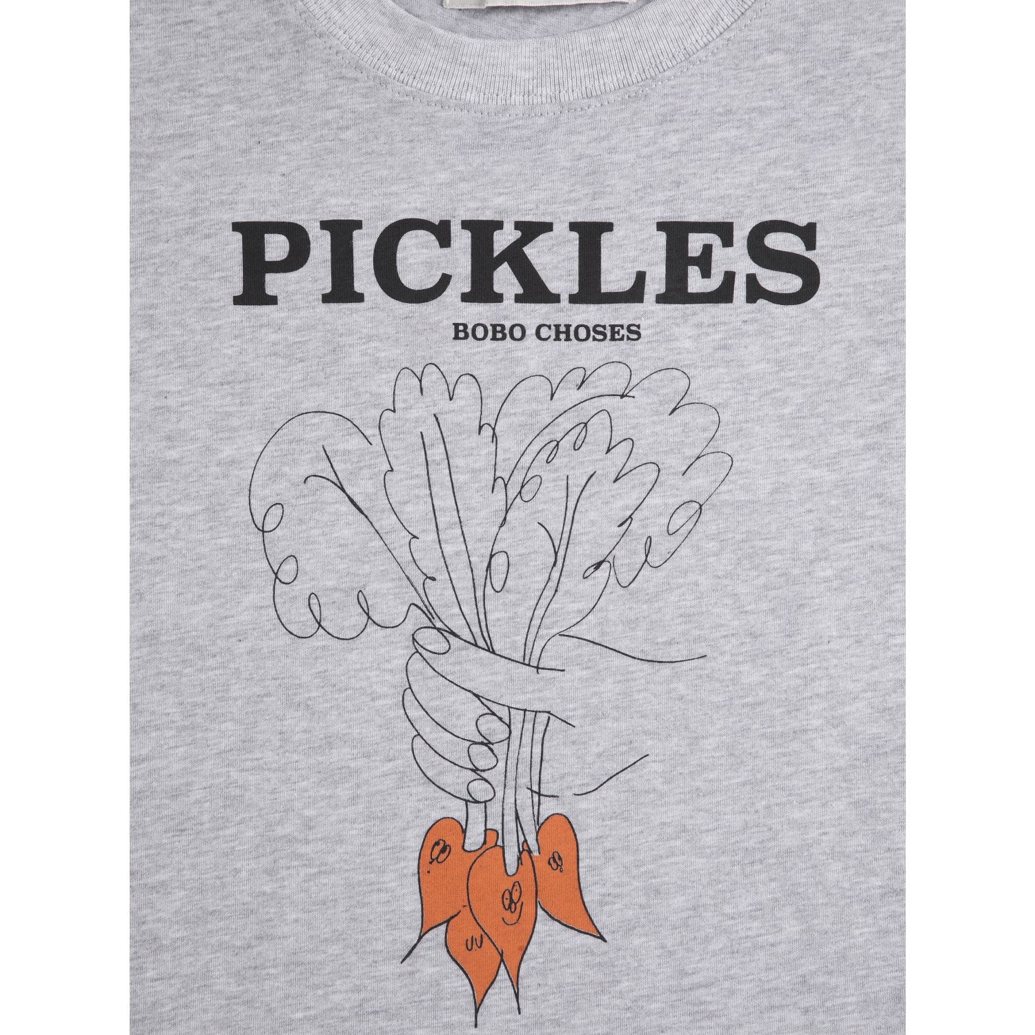 Bobo Choses Heather Grey Bunch Of Vegetables T-Shirt - Image 6