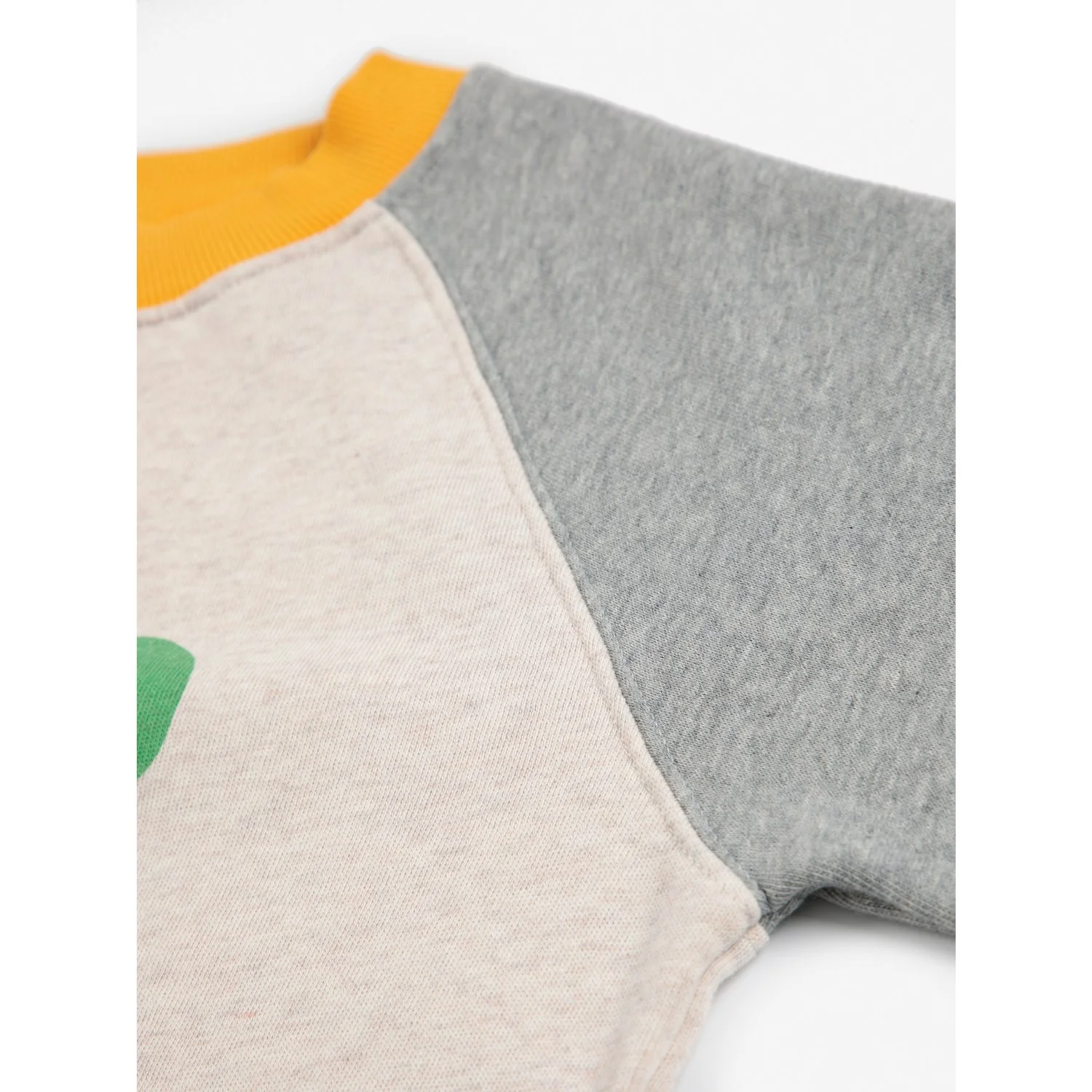 Bobo Choses Heather Grey Lucky Clover Ranglan Sweatshirt - Image 3