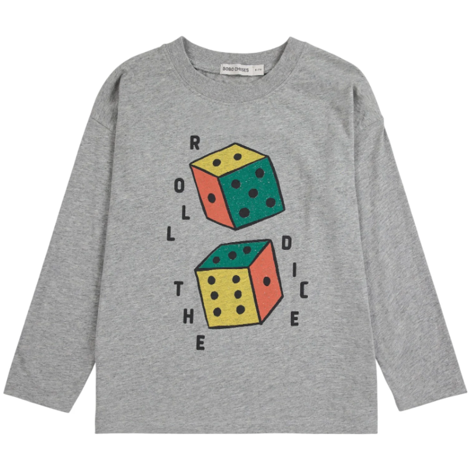 Bobo Choses Heather Grey Roll The Dice Bluse