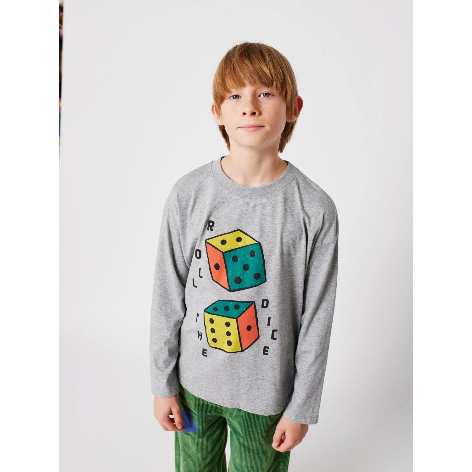 Bobo Choses Heather Grey Roll The Dice Bluse - Image 2