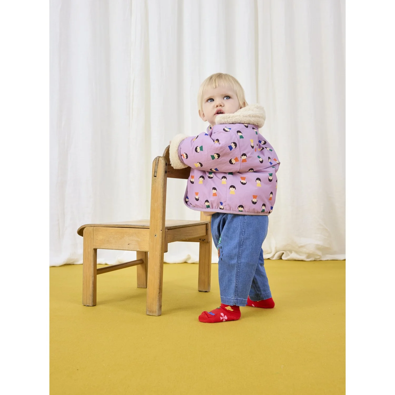 Bobo Choses Lavender Game Pawns All Over Vendbar Sheepskin Jakke - Image 15