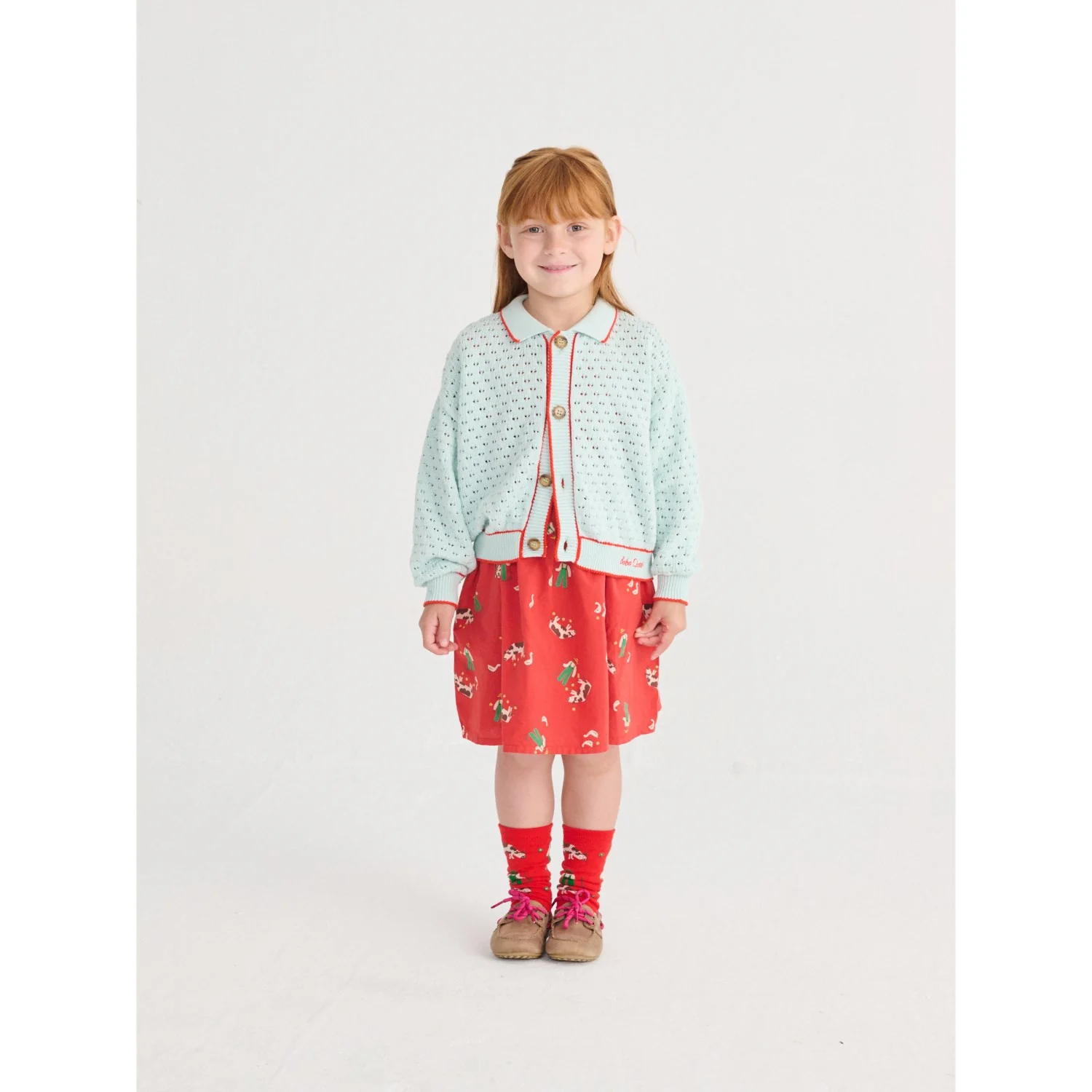 Bobo Choses Light Blue Bc Openwork Cardigan - Image 4
