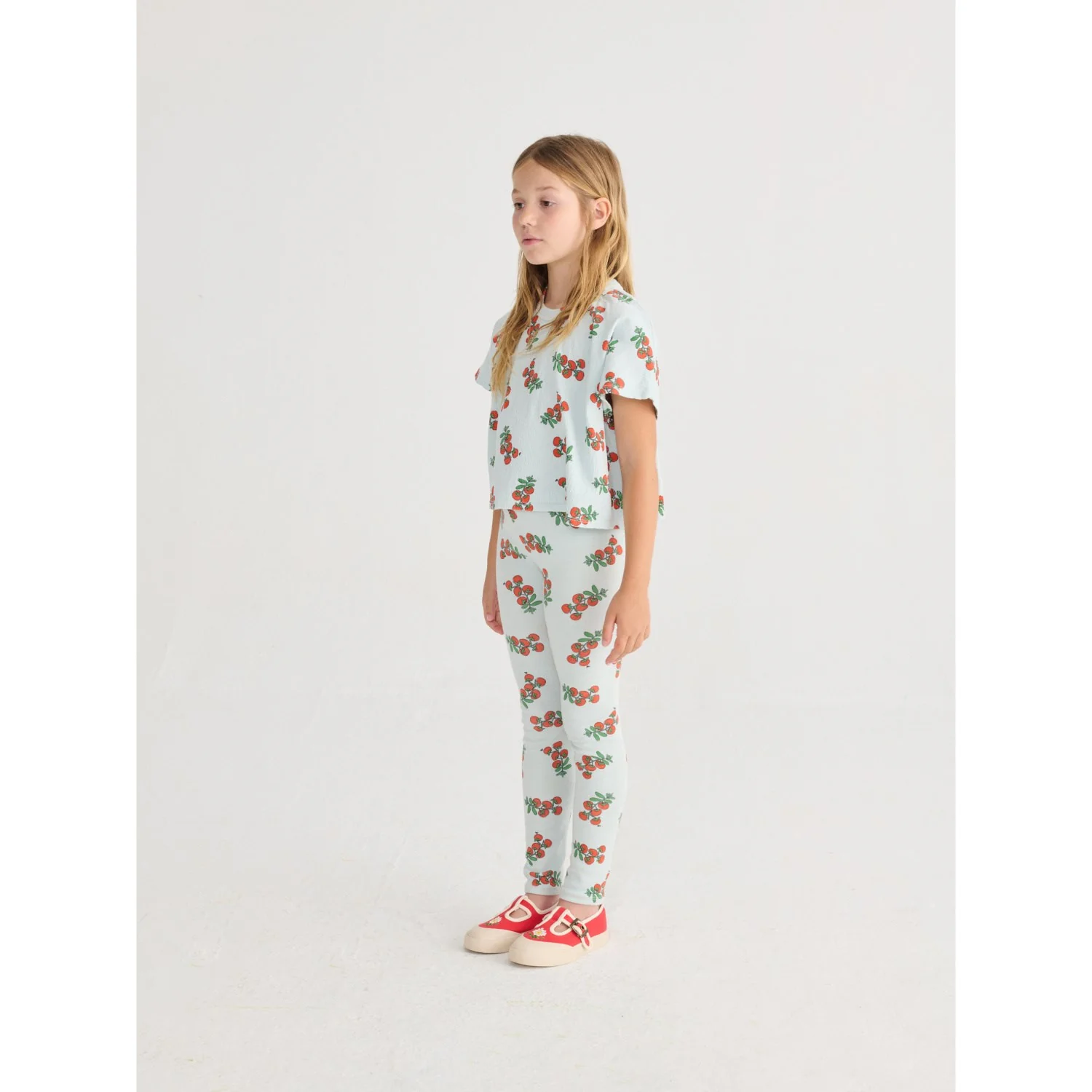 Bobo Choses Light Blue Juicy Tomatoes All Over Leggings - Image 3