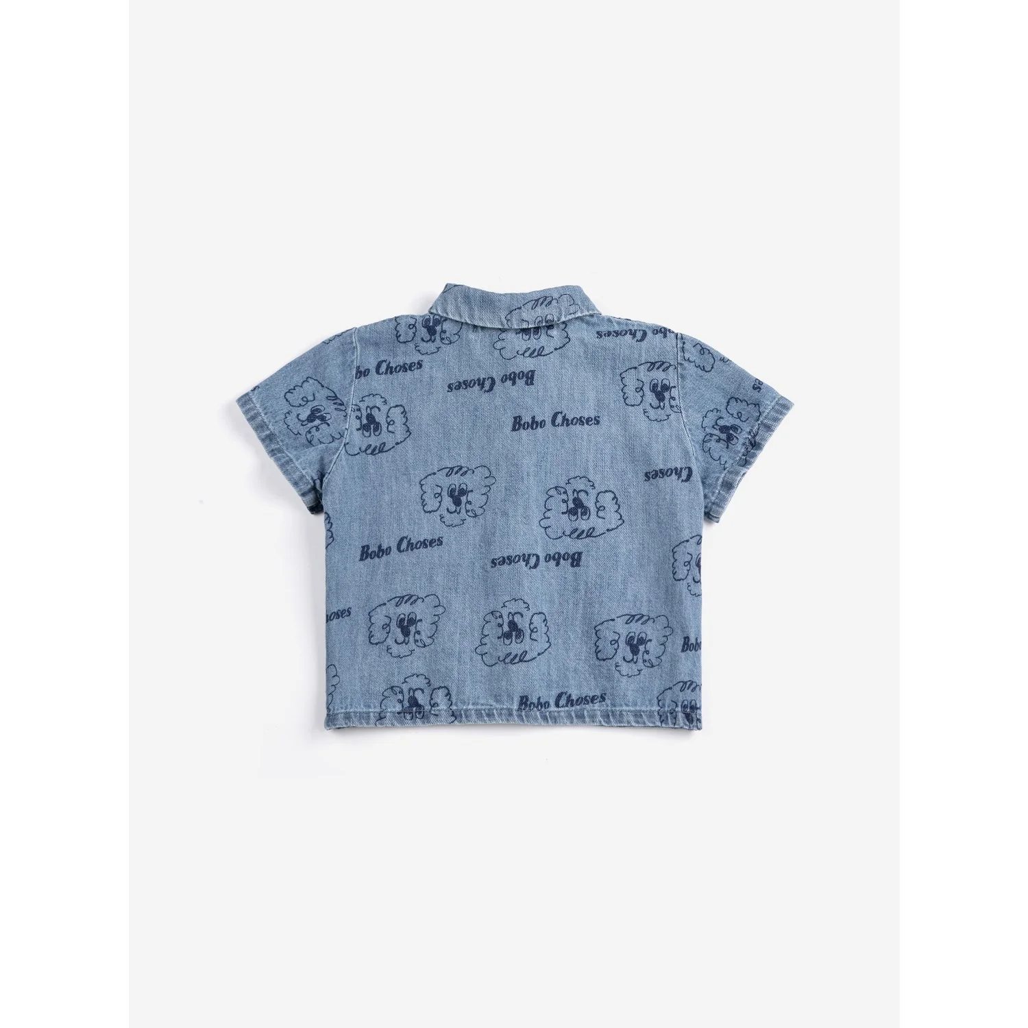 Bobo Choses Light Blue Pickles The Dog All Over Denim Skjorte - Image 4