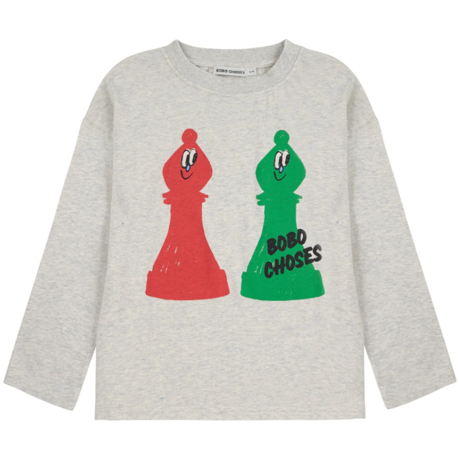 Bobo Choses Light Heather Grey Checkmate Bluse