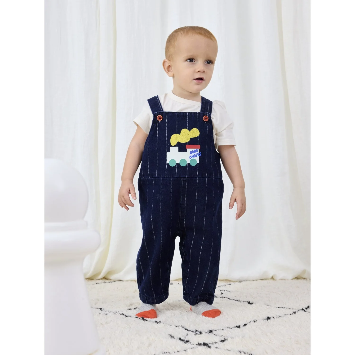 Bobo Choses Midnight Blue Bobo Choo Choo Denim Dungaree - Image 7