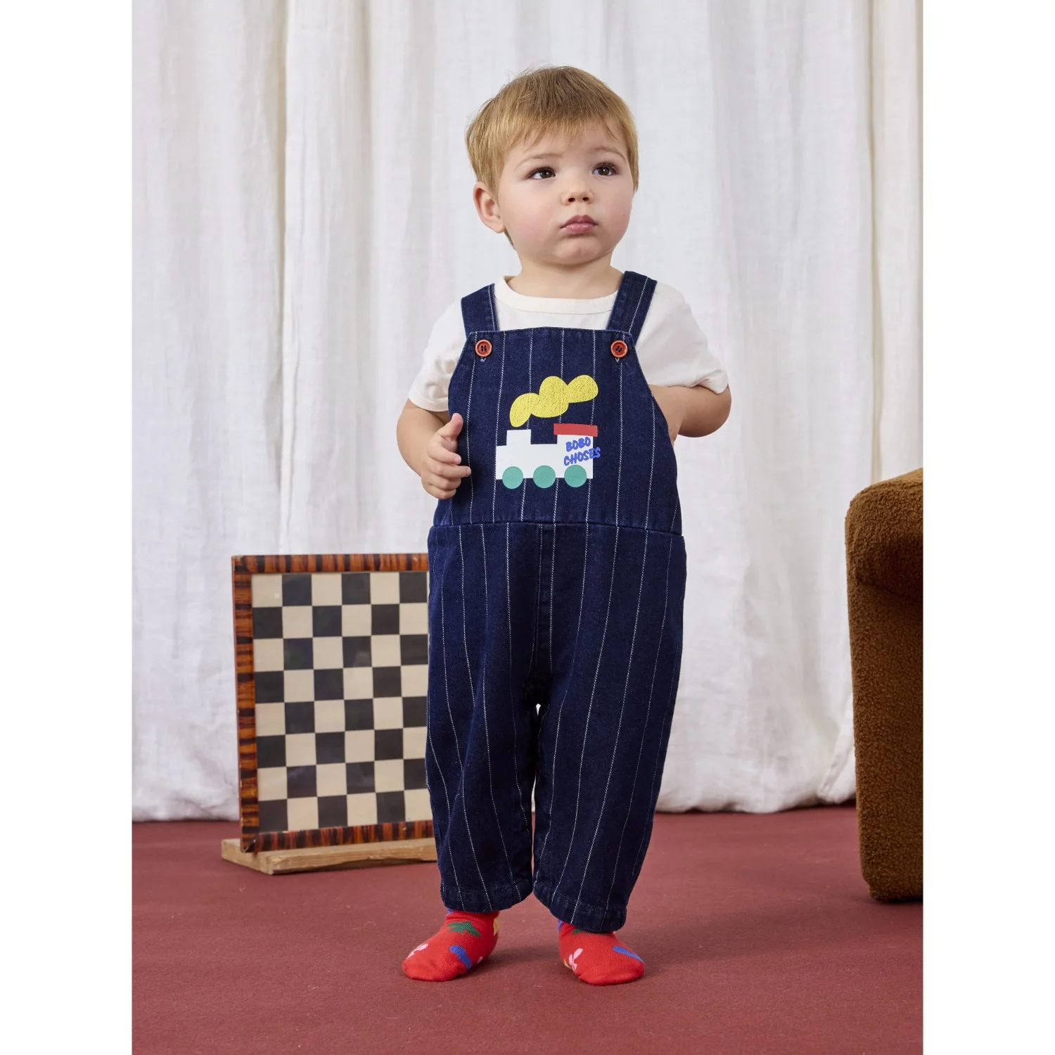 Bobo Choses Midnight Blue Bobo Choo Choo Denim Dungaree - Image 8