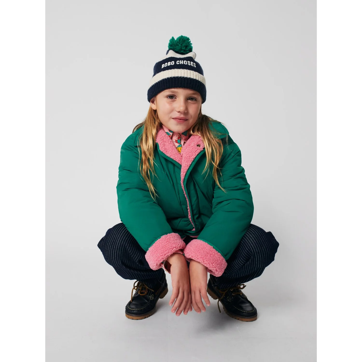 Bobo Choses Midnight Blue Striped Beanie - Image 4