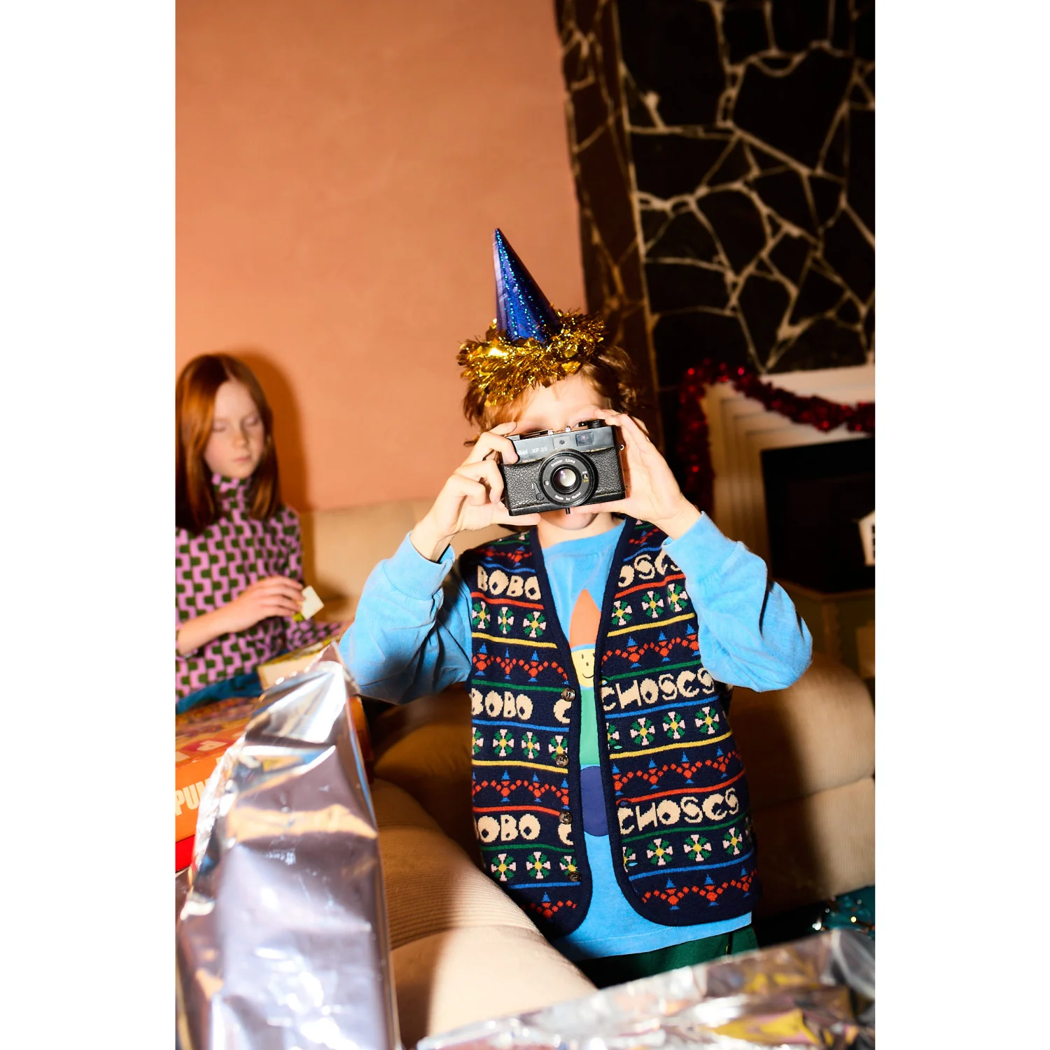 Bobo Choses Multicolor Toys All Over Strikket Vest - Image 9
