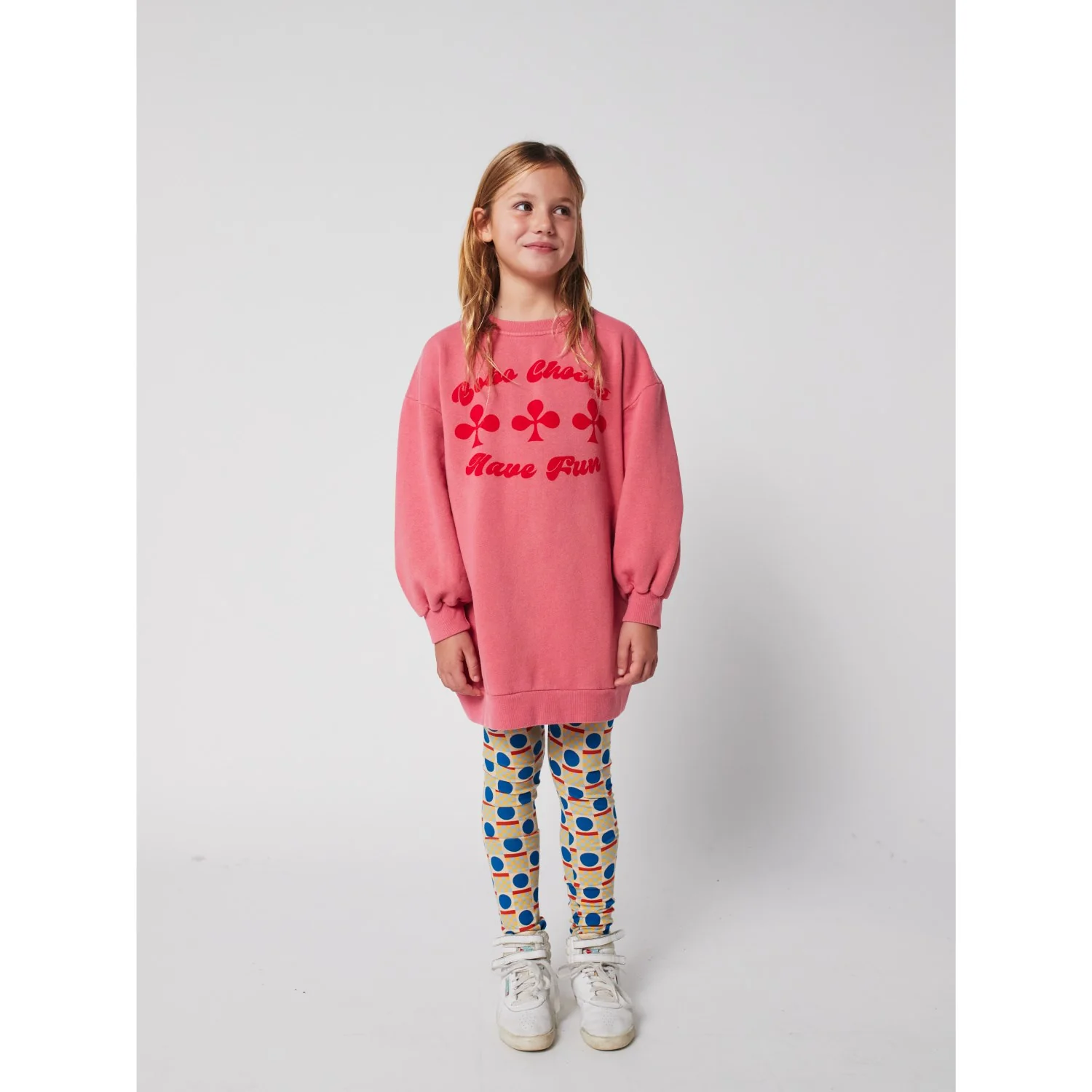 Bobo Choses Pink Have Fun Sweatshirt Kjole - Image 3