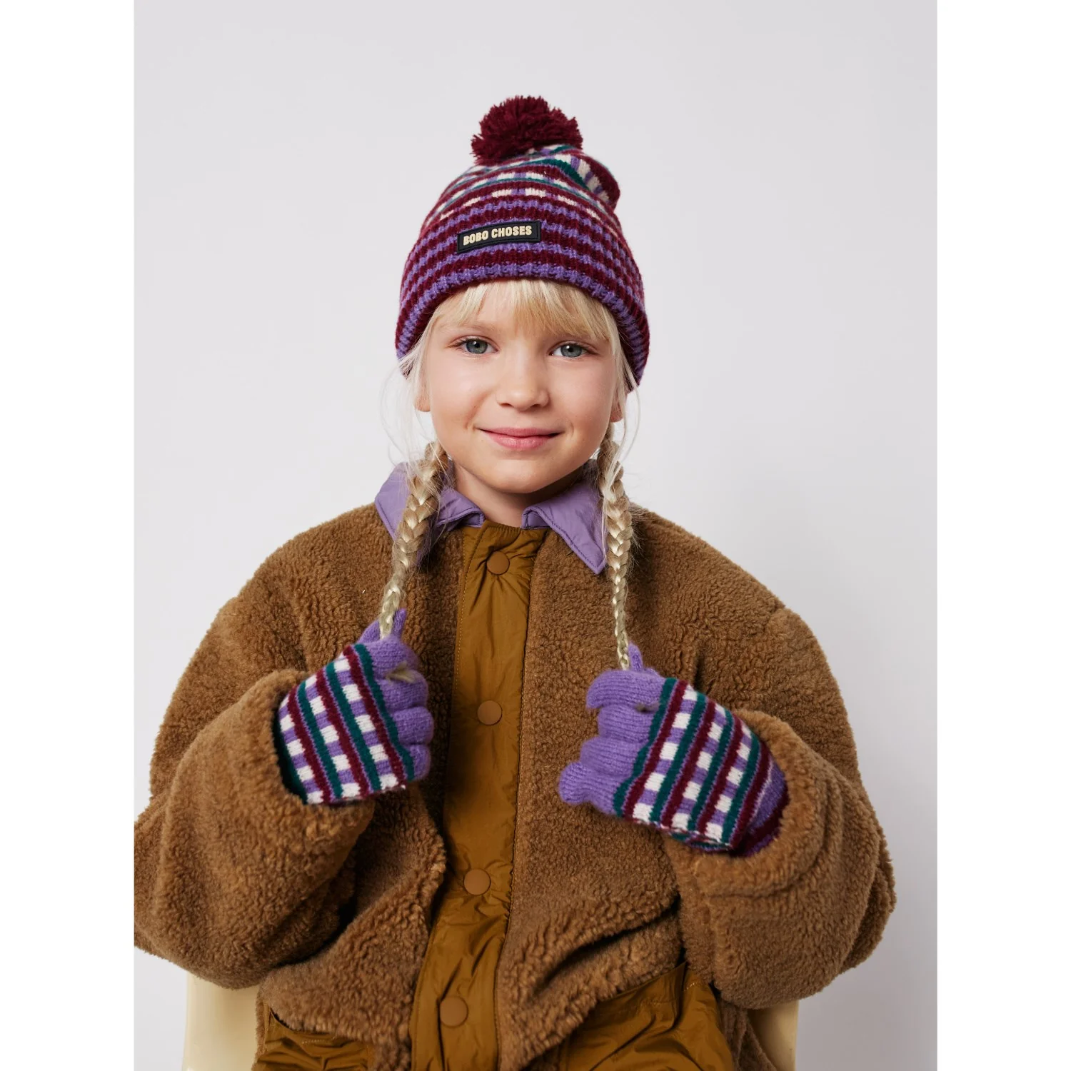Bobo Choses Purple Jacquard Beanie - Image 3