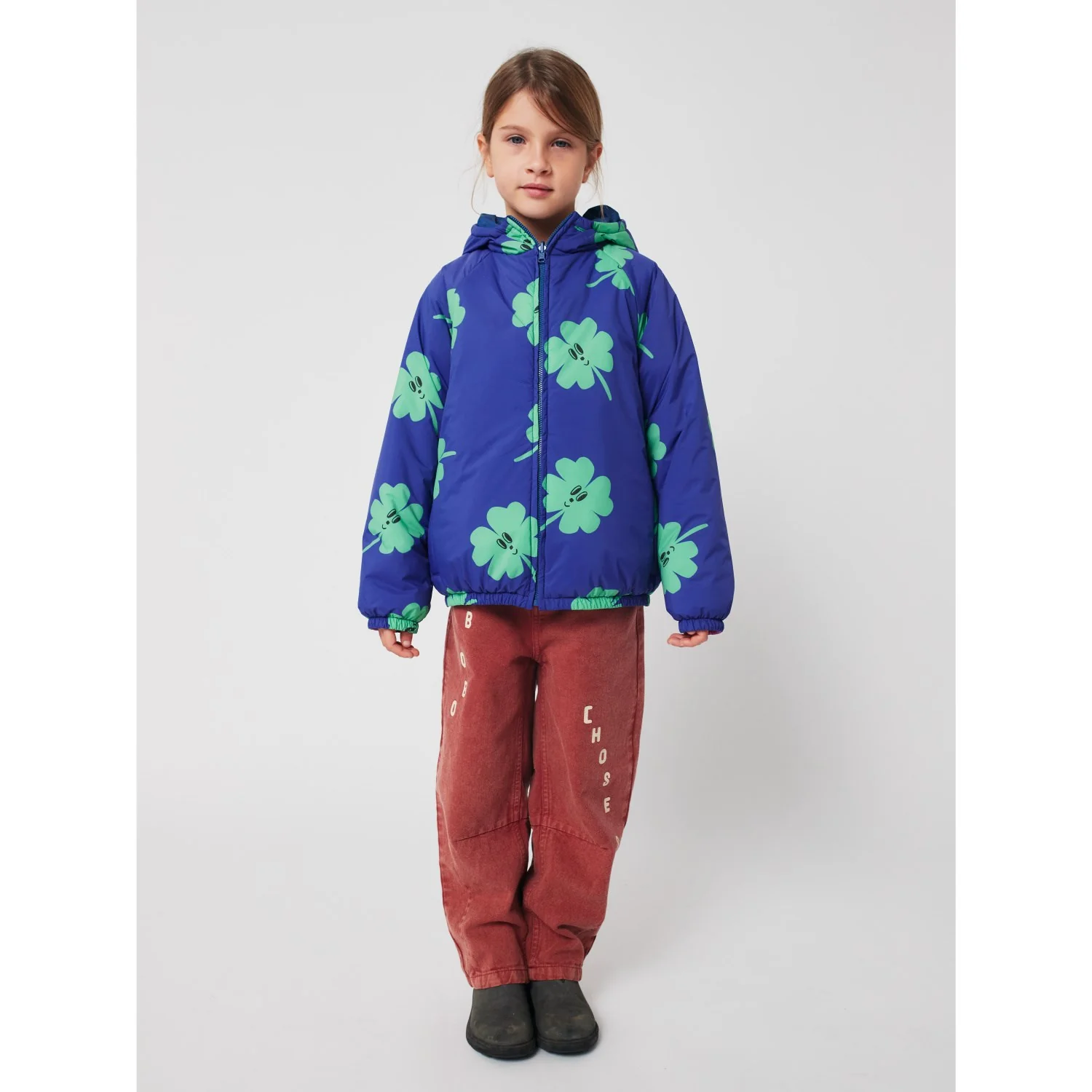 Bobo Choses Purple Lucky Clover All Over Vendbar Anorak - Image 2