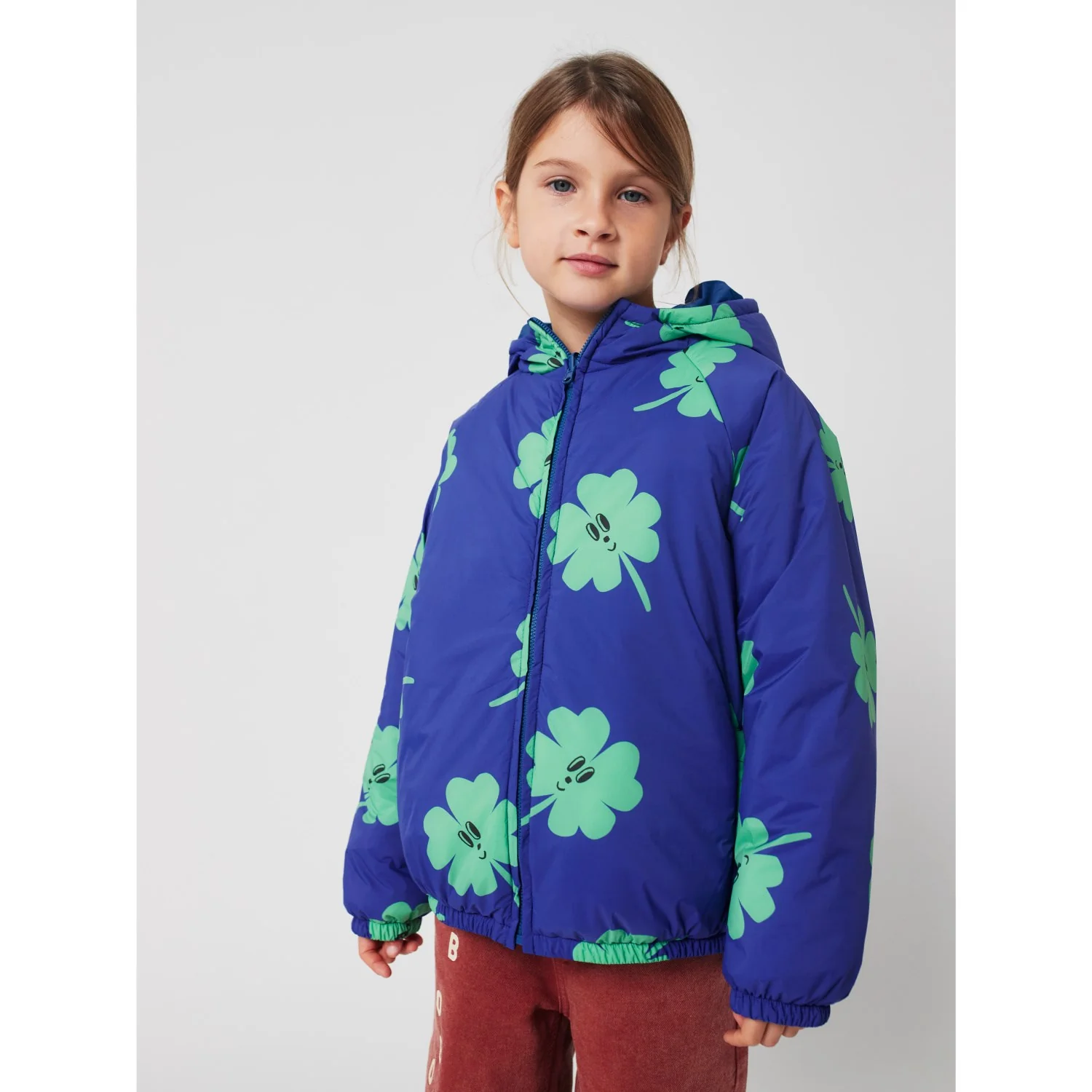 Bobo Choses Purple Lucky Clover All Over Vendbar Anorak - Image 4