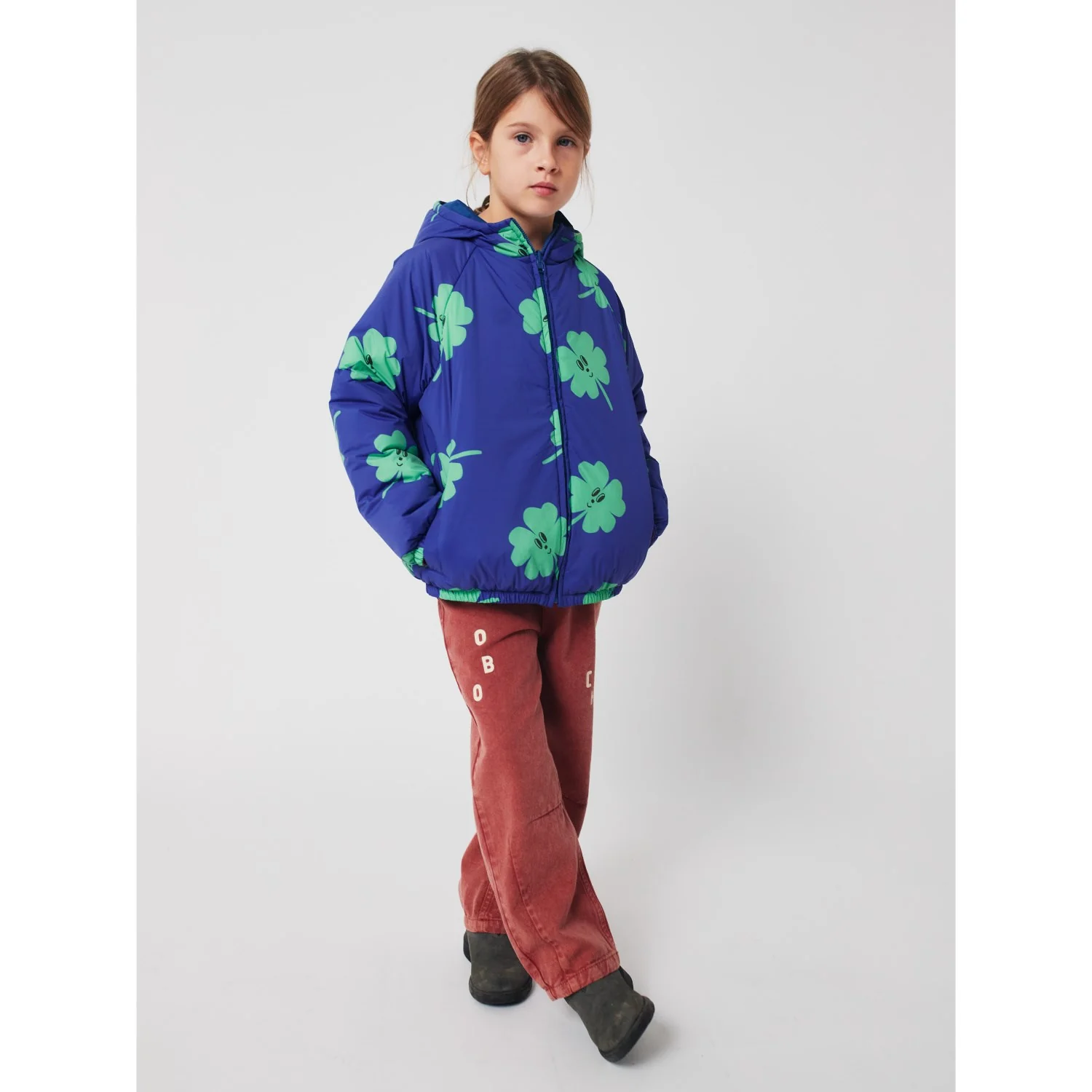 Bobo Choses Purple Lucky Clover All Over Vendbar Anorak - Image 5