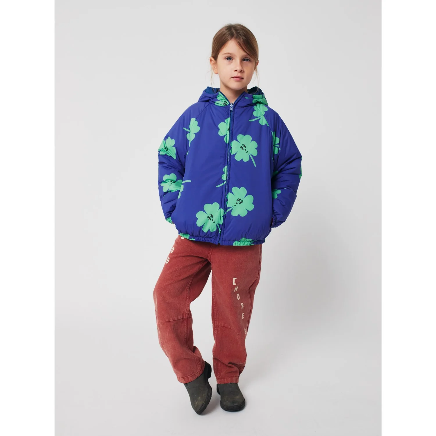 Bobo Choses Purple Lucky Clover All Over Vendbar Anorak - Image 6