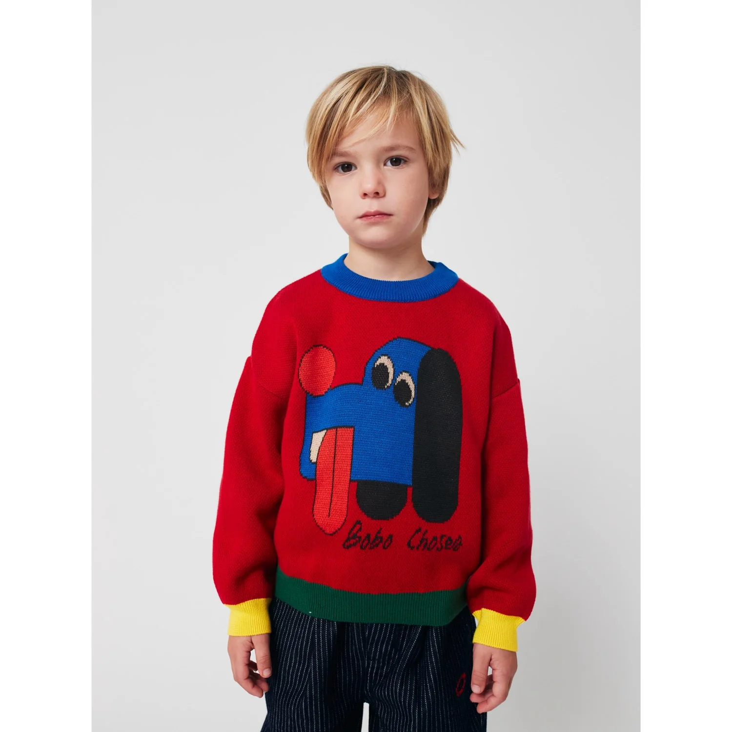 Bobo Choses Red Doggy Mate Jacquard Jumper - Image 5