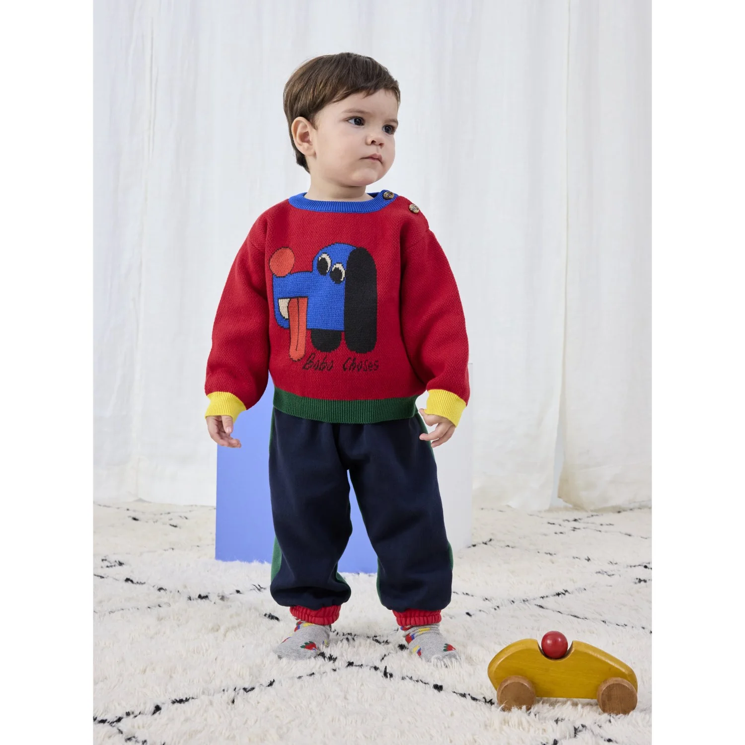 Bobo Choses Red Doggy Mate Jacquard Jumper - Image 3